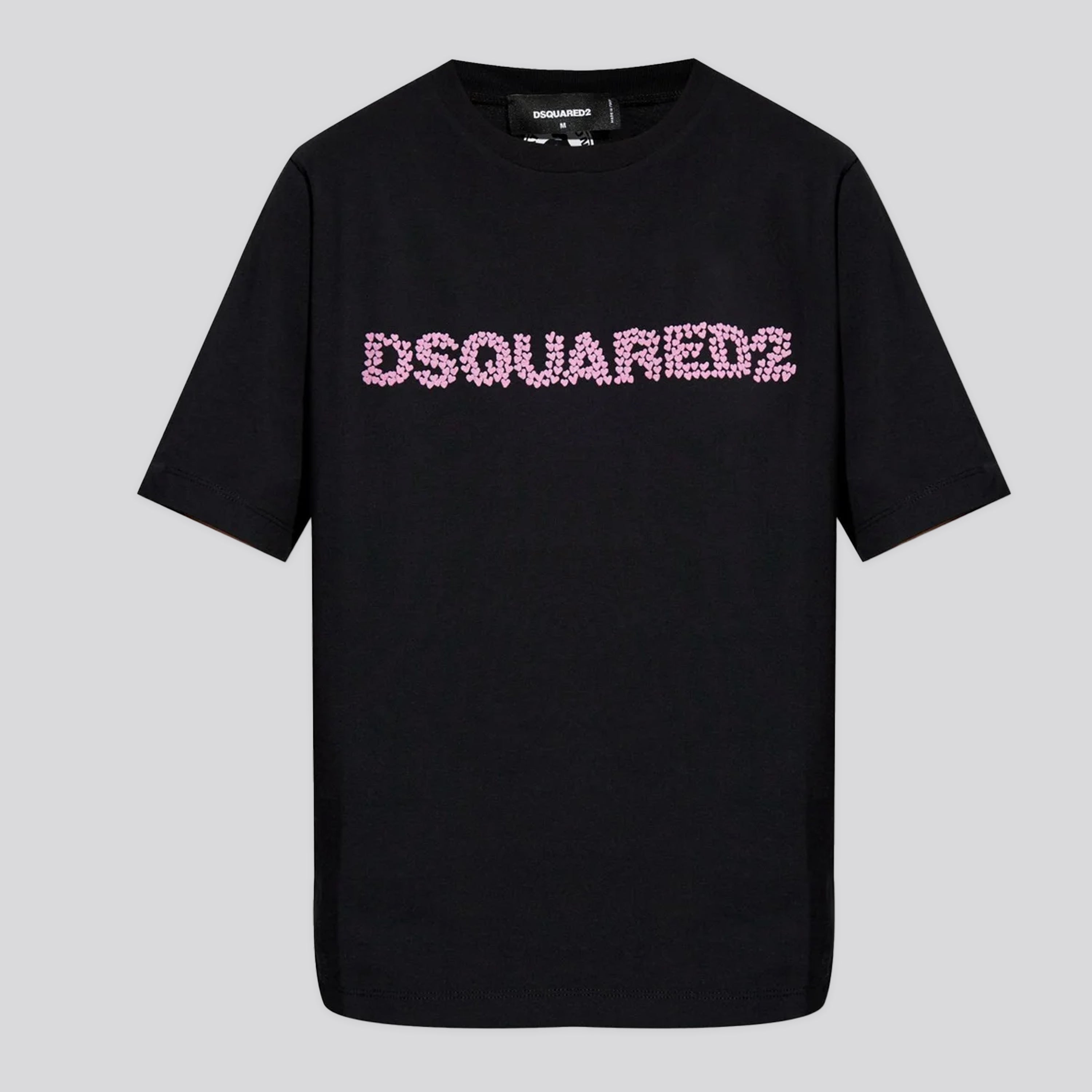 Camiseta Negra Dsquared2 Pink Crystals