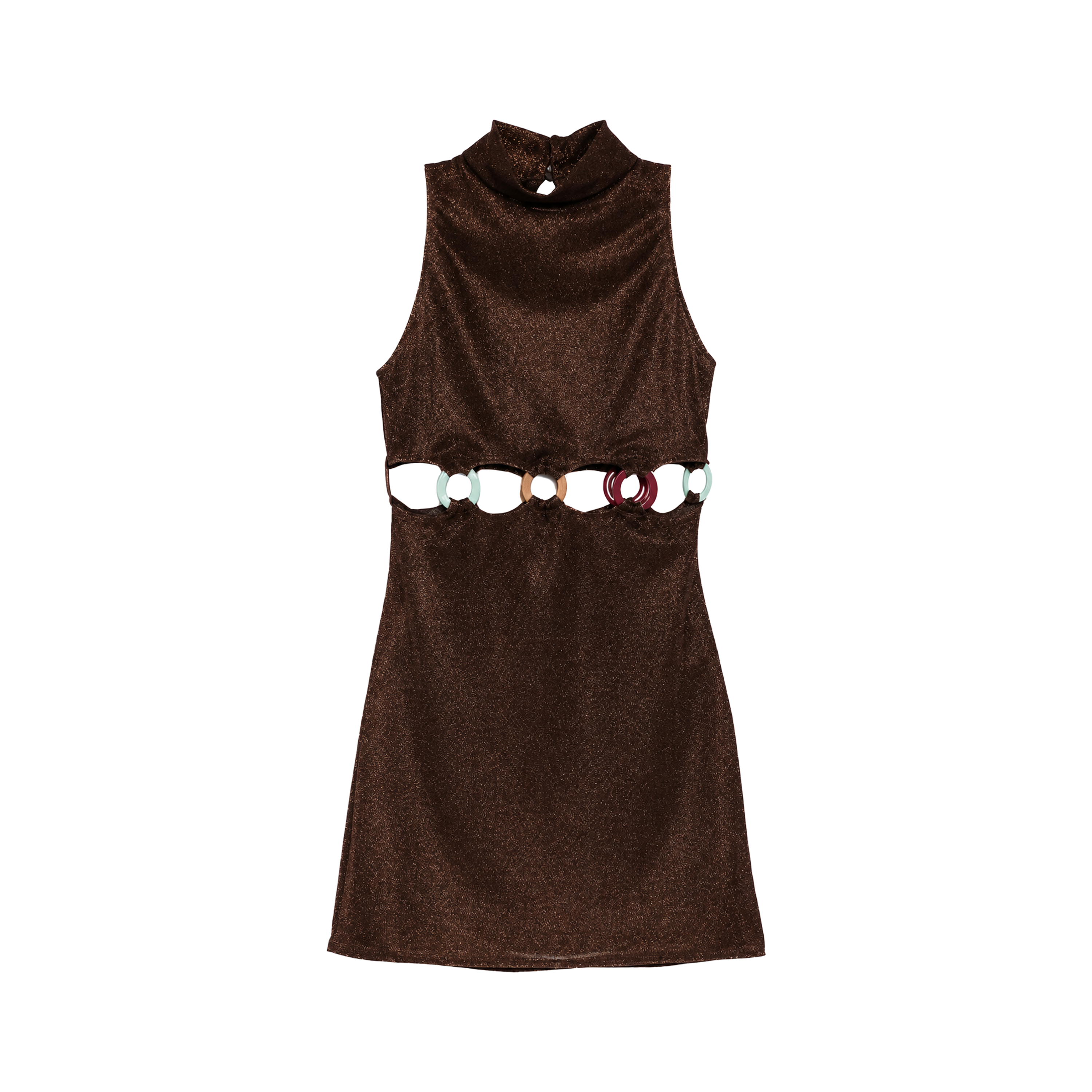 Vestido Chocolate Oséree Lumiere Multi Ring 70s