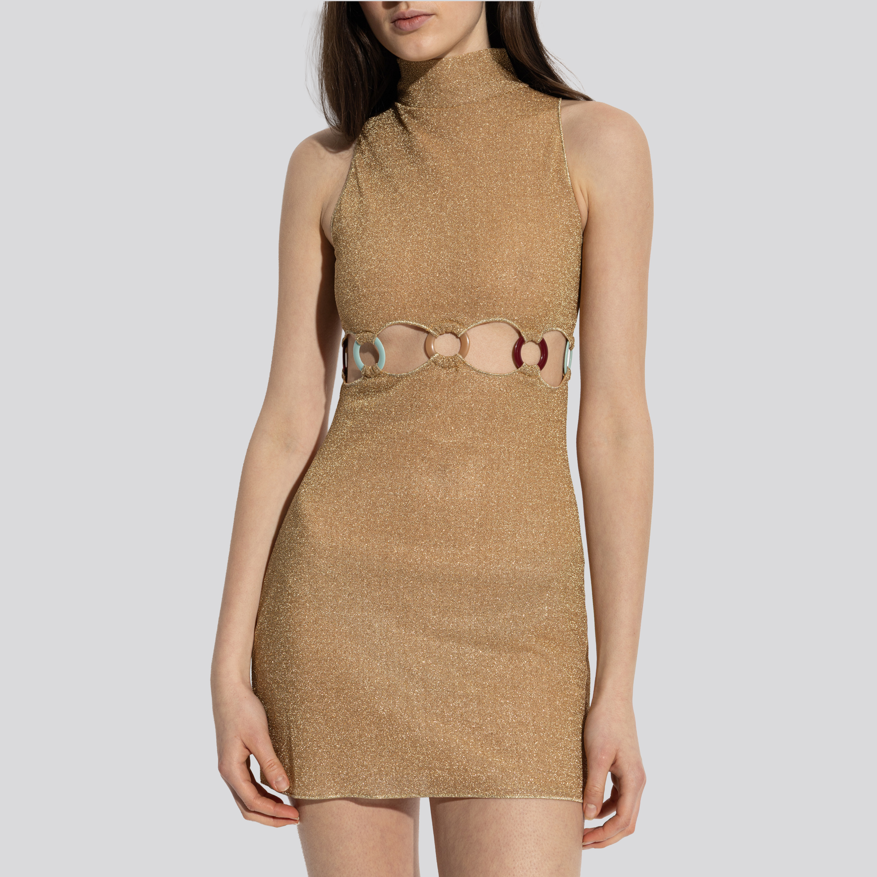 Vestido Oro Oséree Lumiere Multi Ring 70s