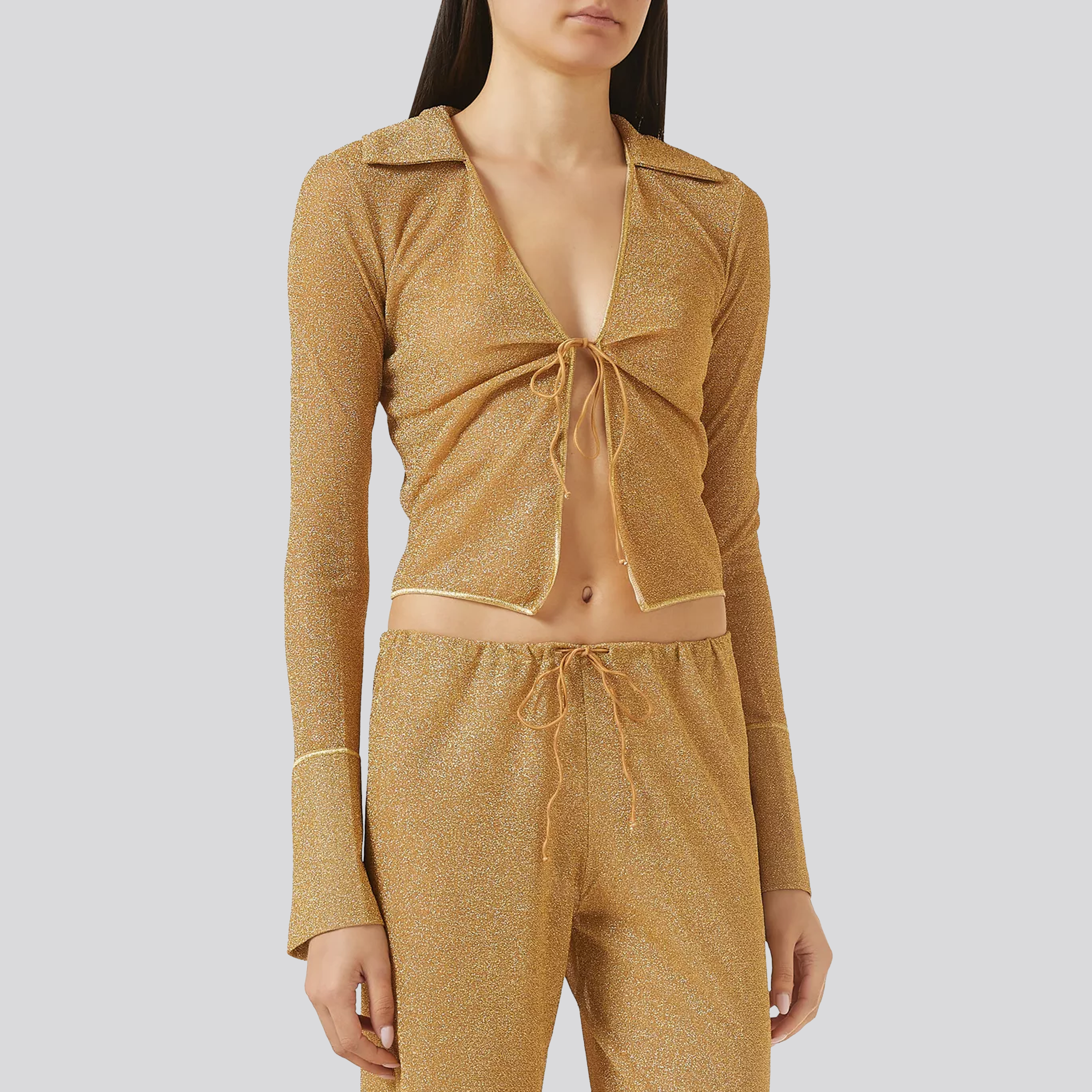 Camisa Dorada Oséree Lumiere Slim