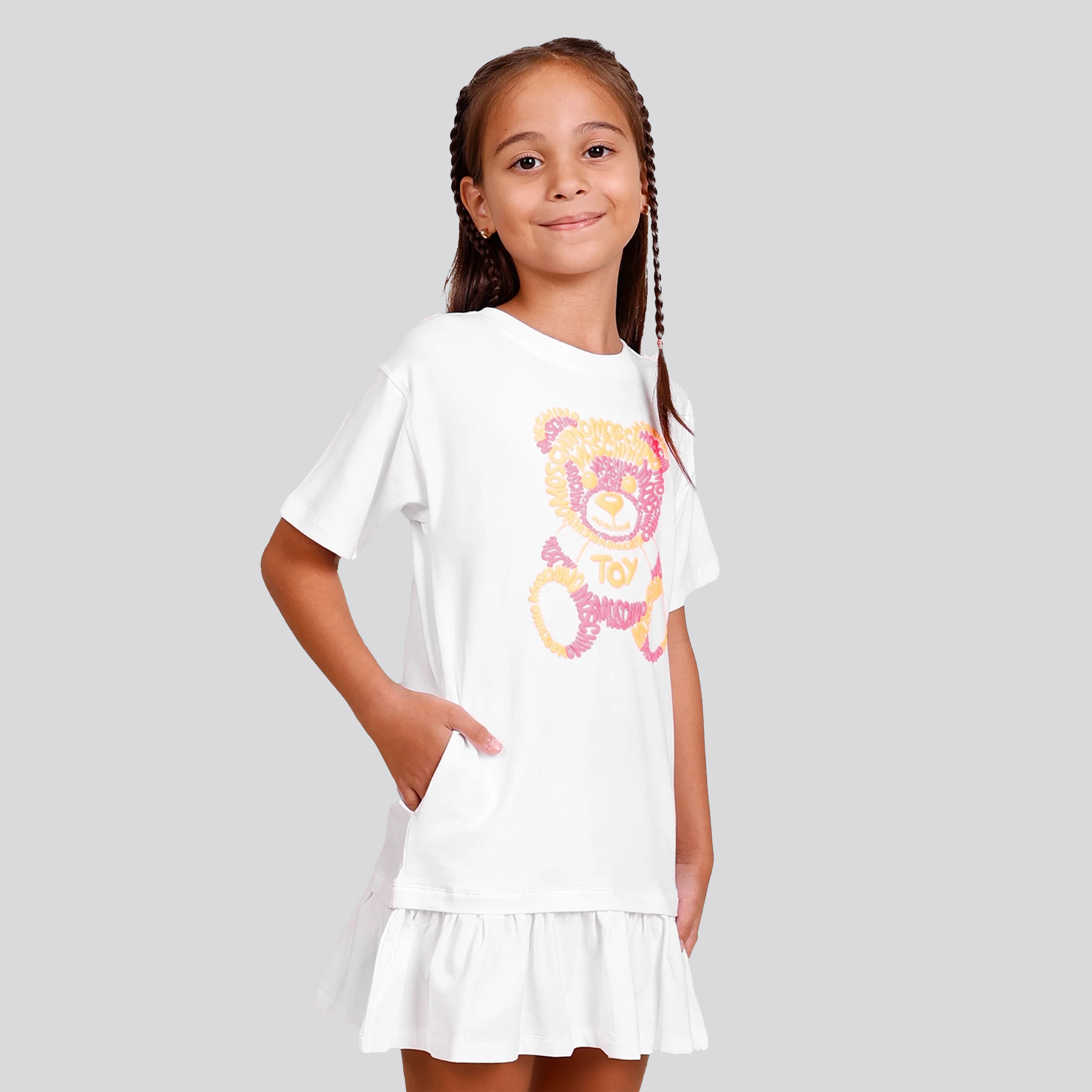 Vestido Blanco Moschino Kids Teddy Bear