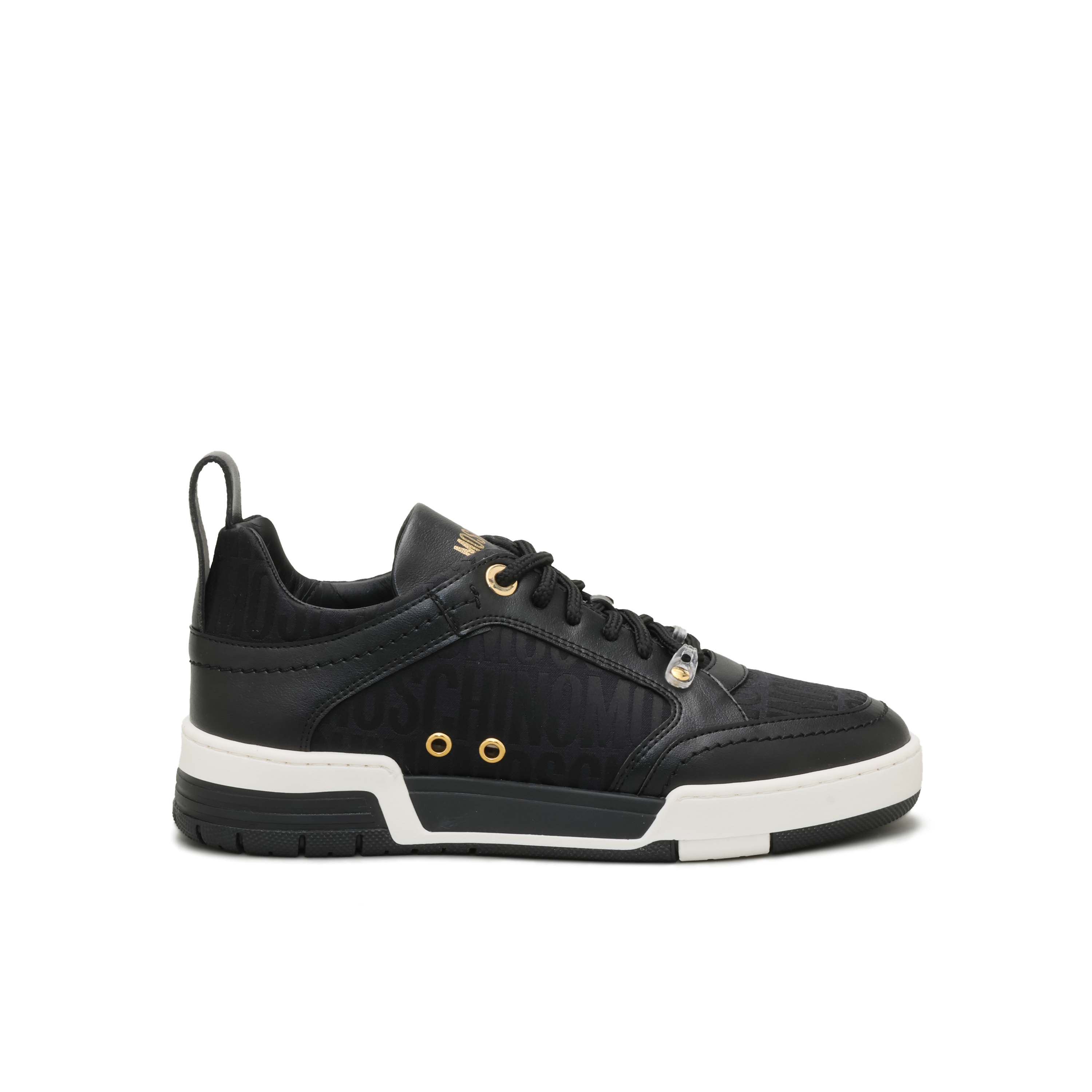 Sneakers Negros Moschino Gold Logo