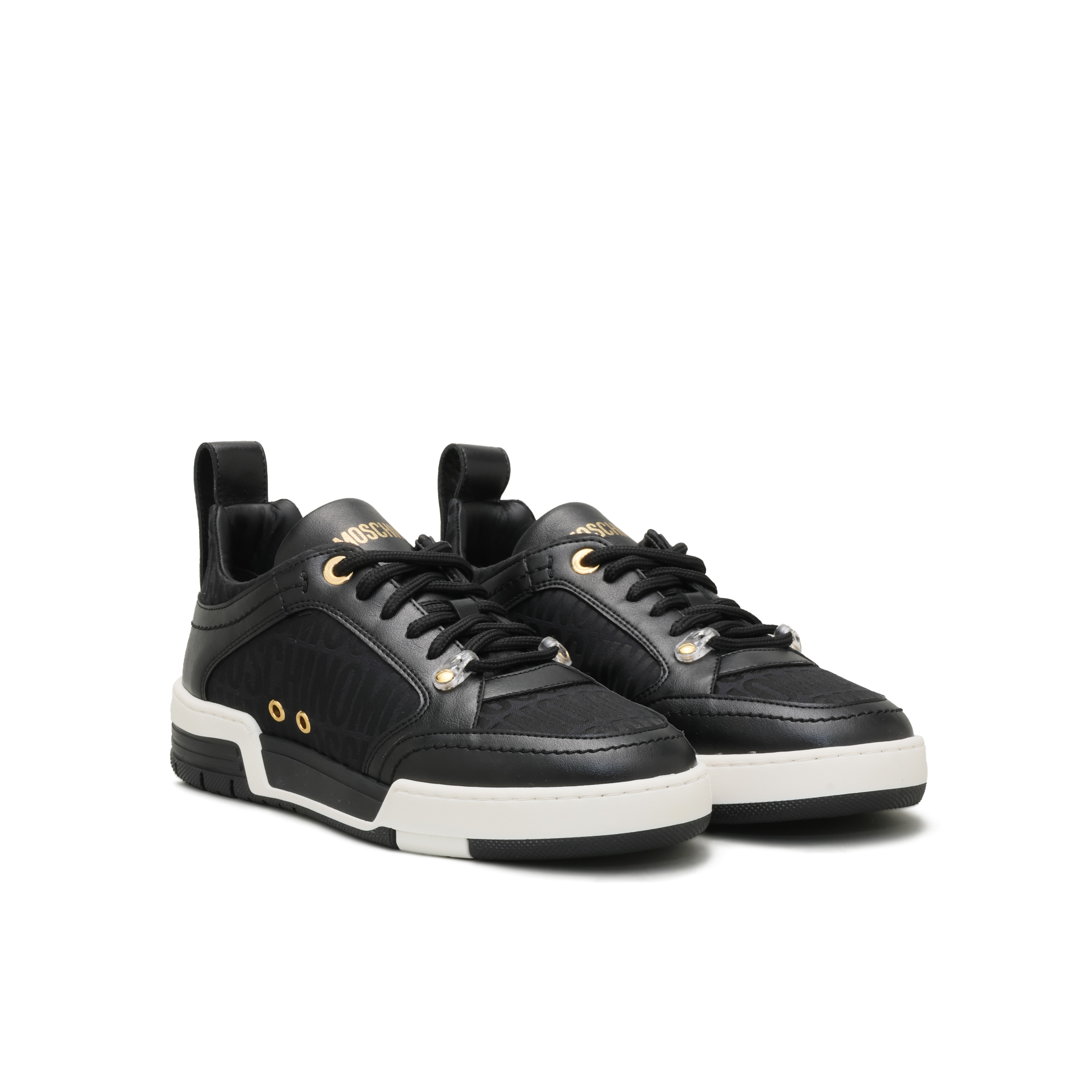 Sneakers Negros Moschino Gold Logo