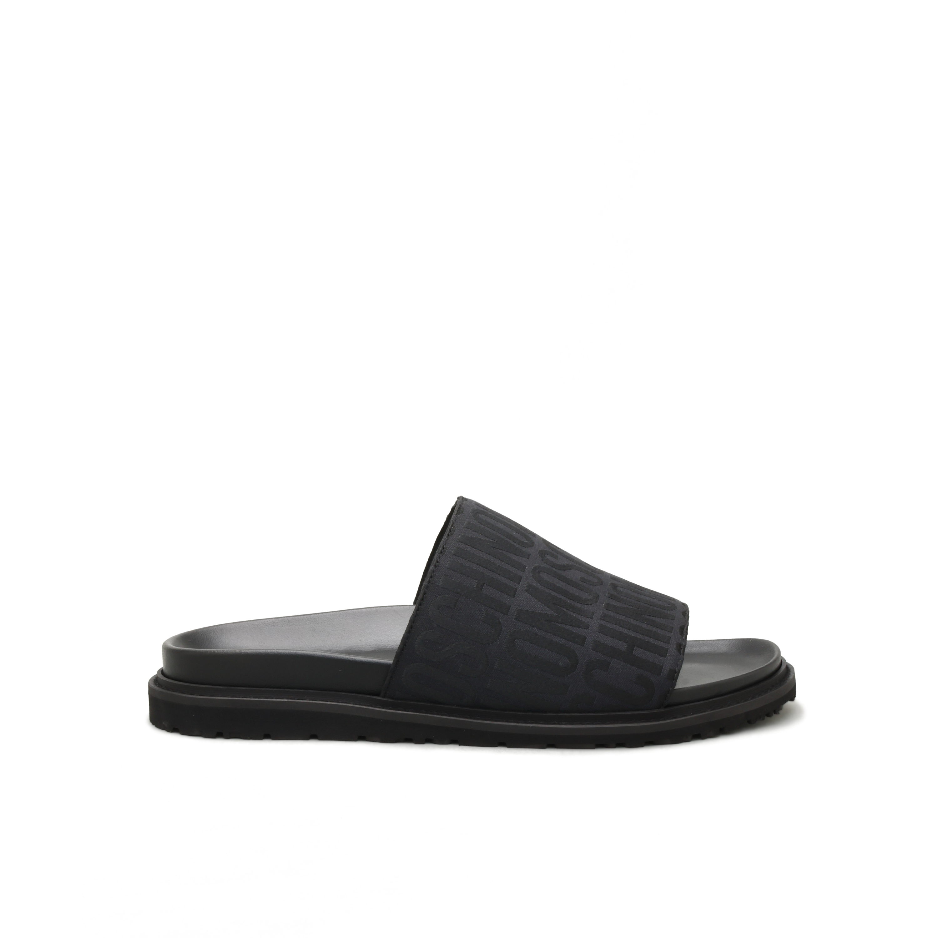 Sandalias Negras Moschino Monogram