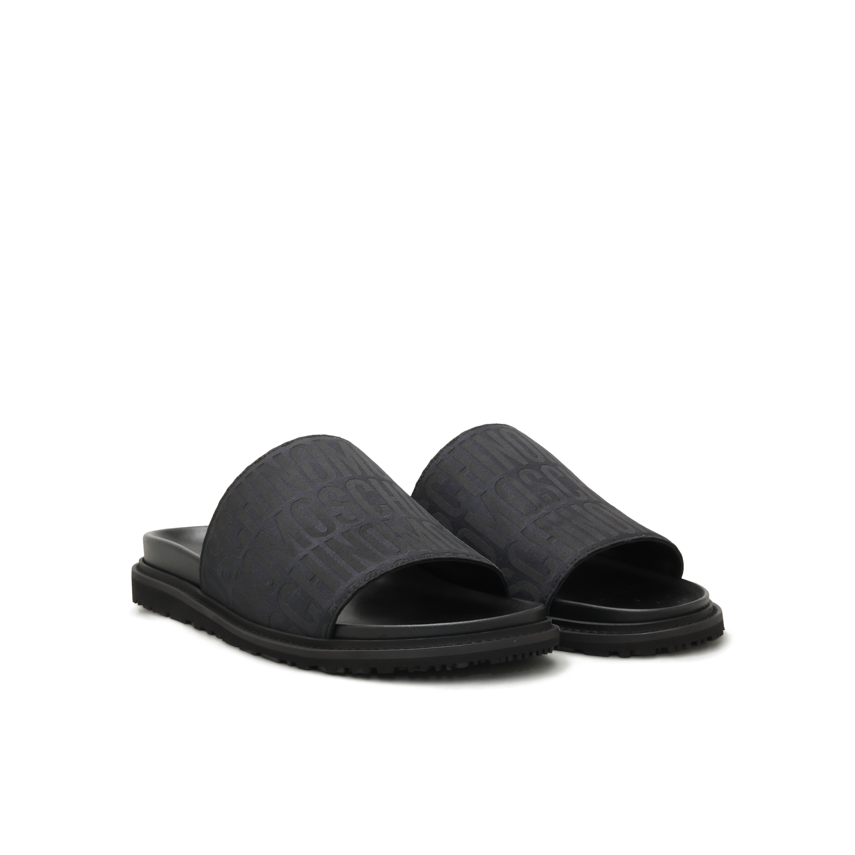 Sandalias Negras Moschino Monogram