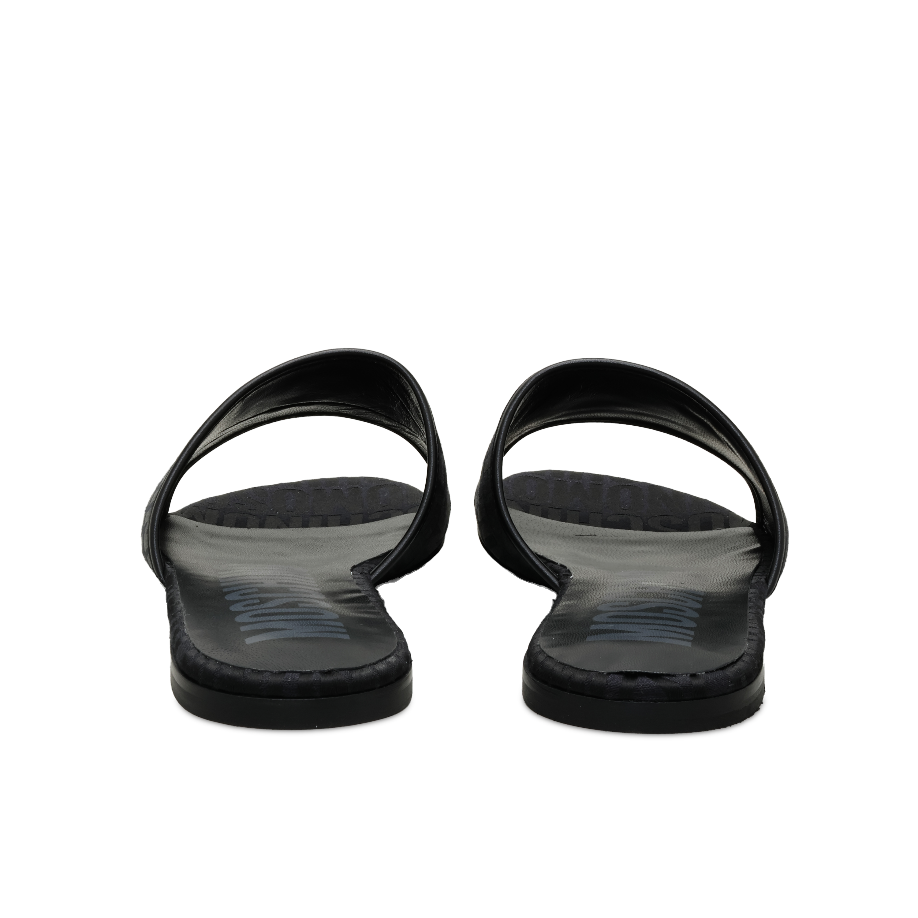 Sandalias Negras Moschino Multilogo Slip