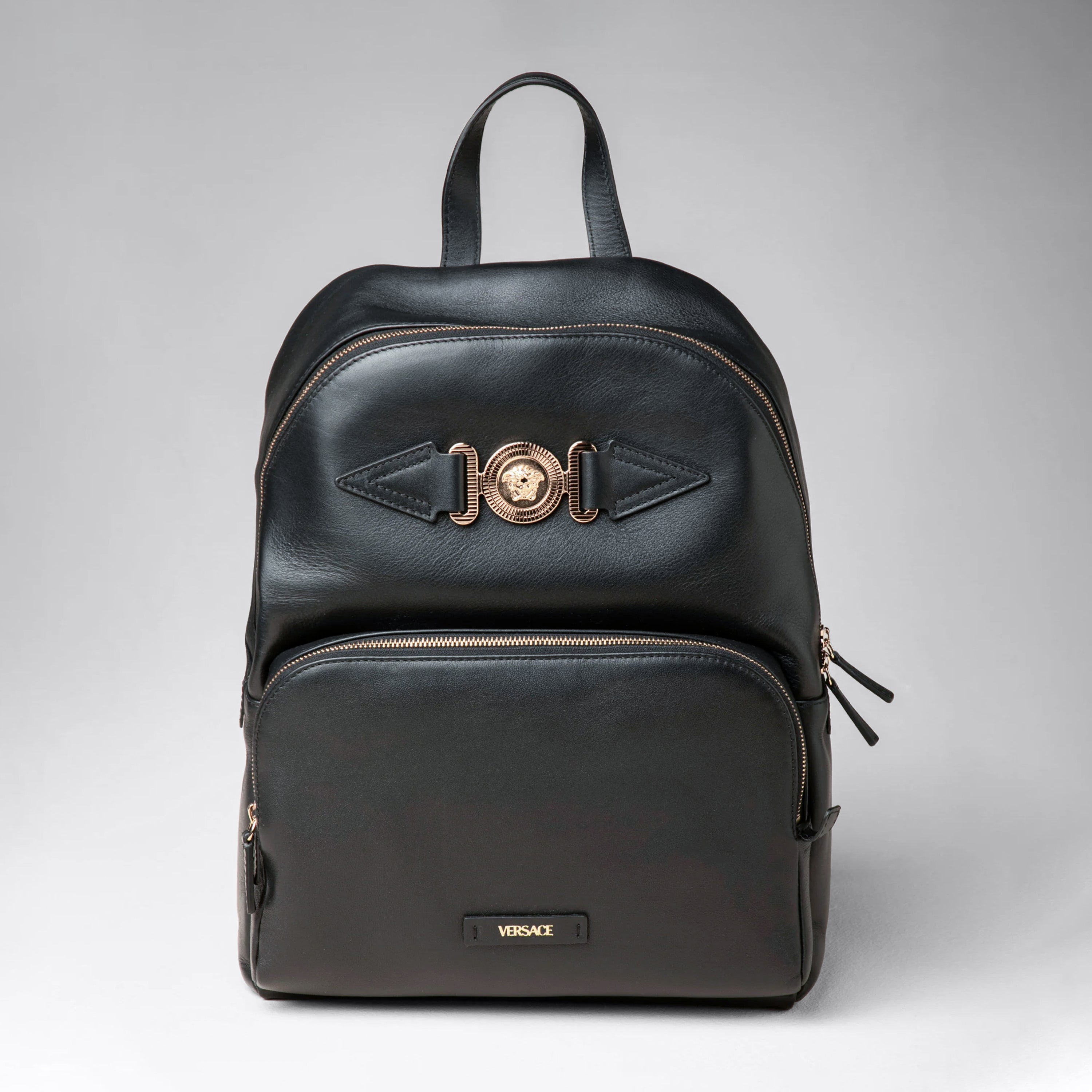 Morral Negro Versace Medusa Cuero