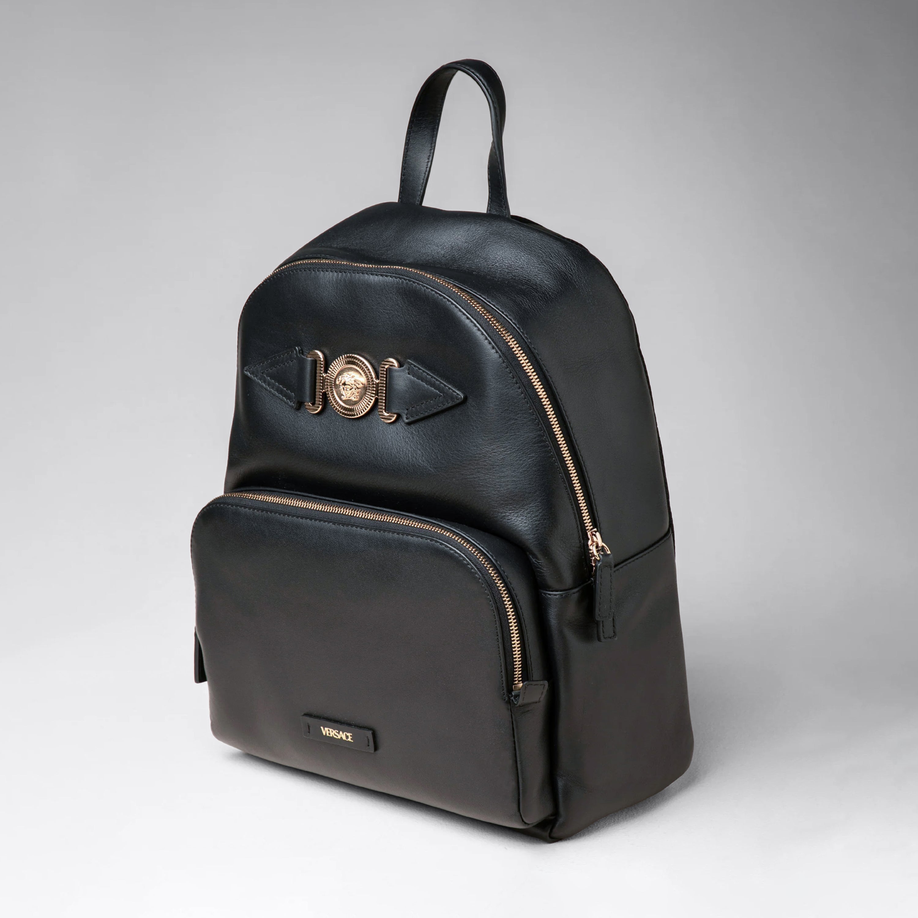Morral Negro Versace Medusa Cuero