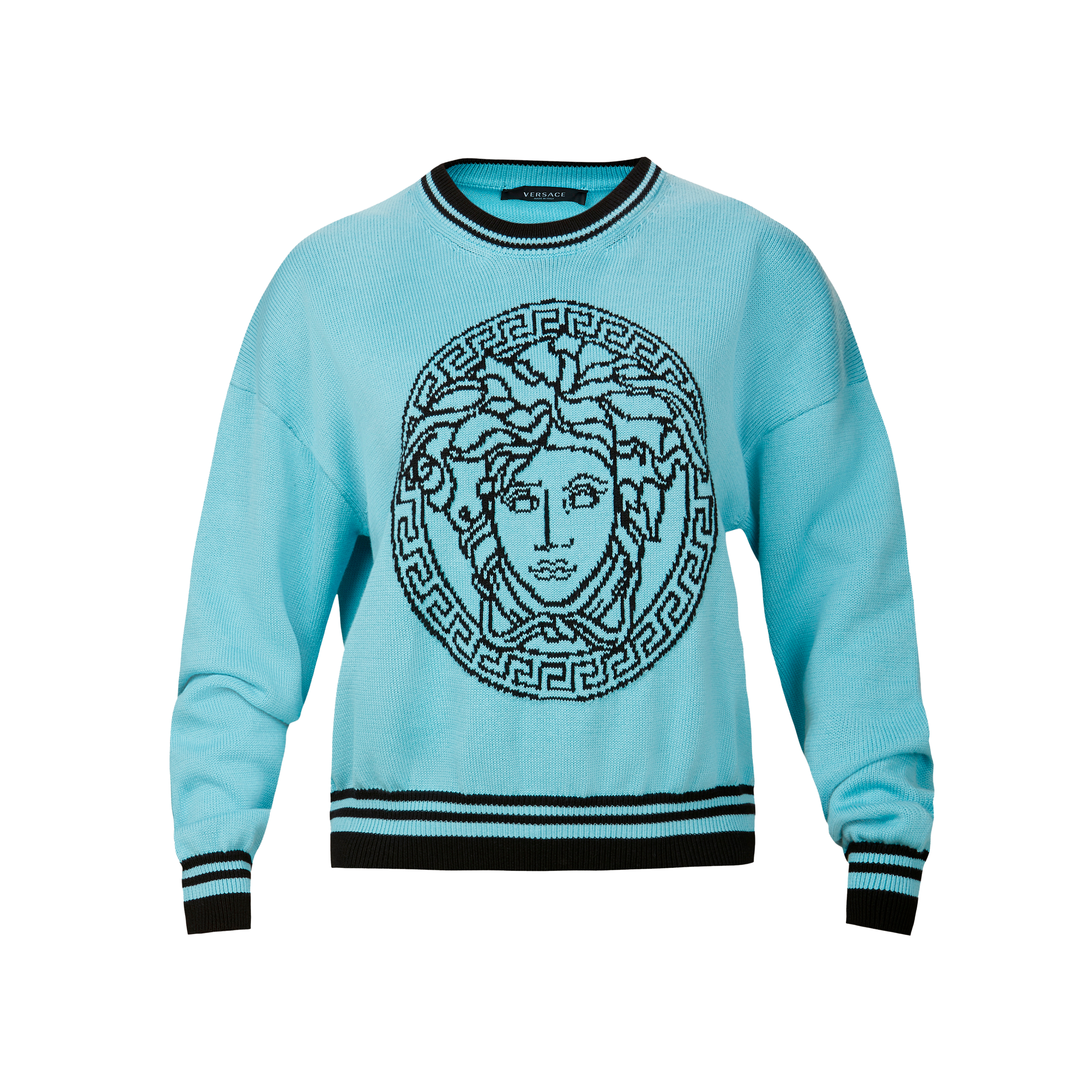 Buzo Azul Versace Intarsia