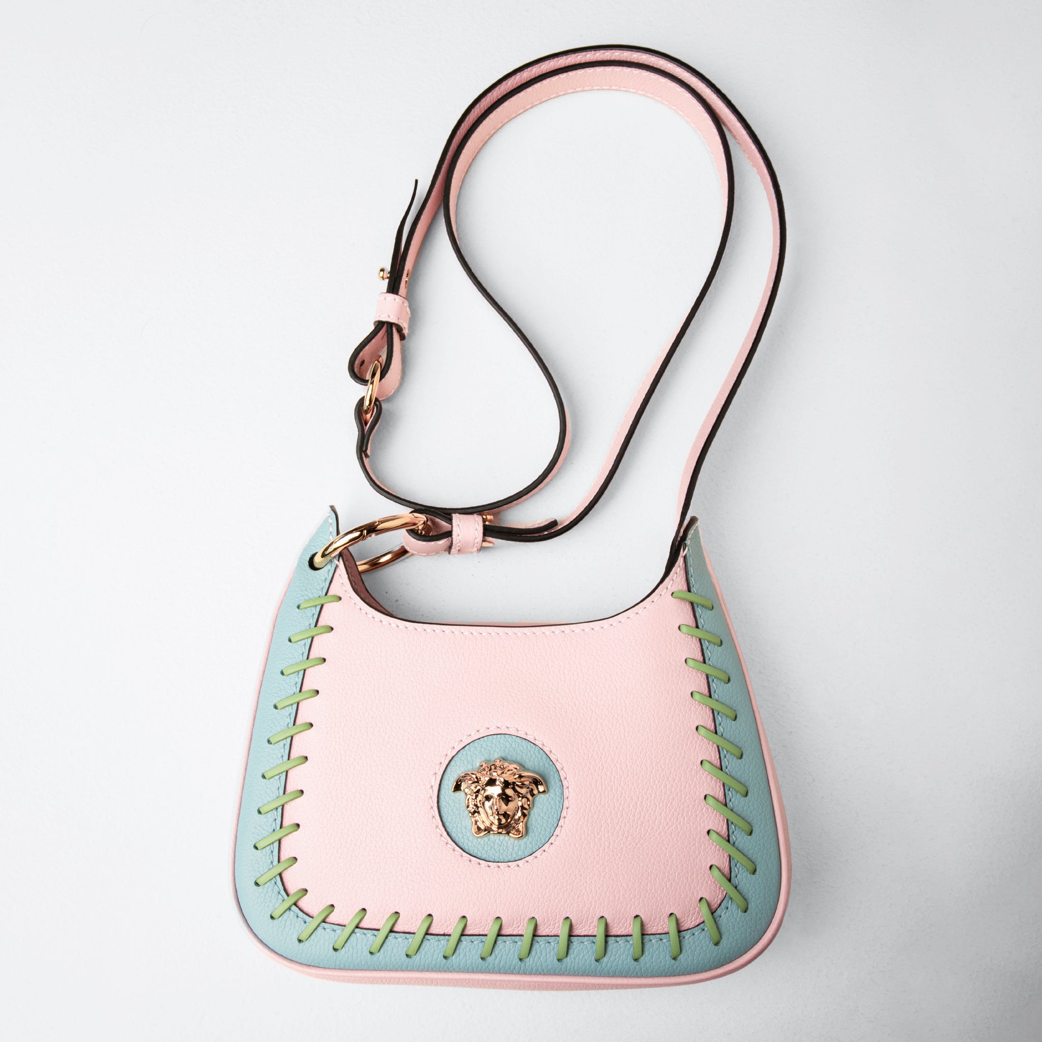 Bolso Rosa Azul Versace Hobo Bag