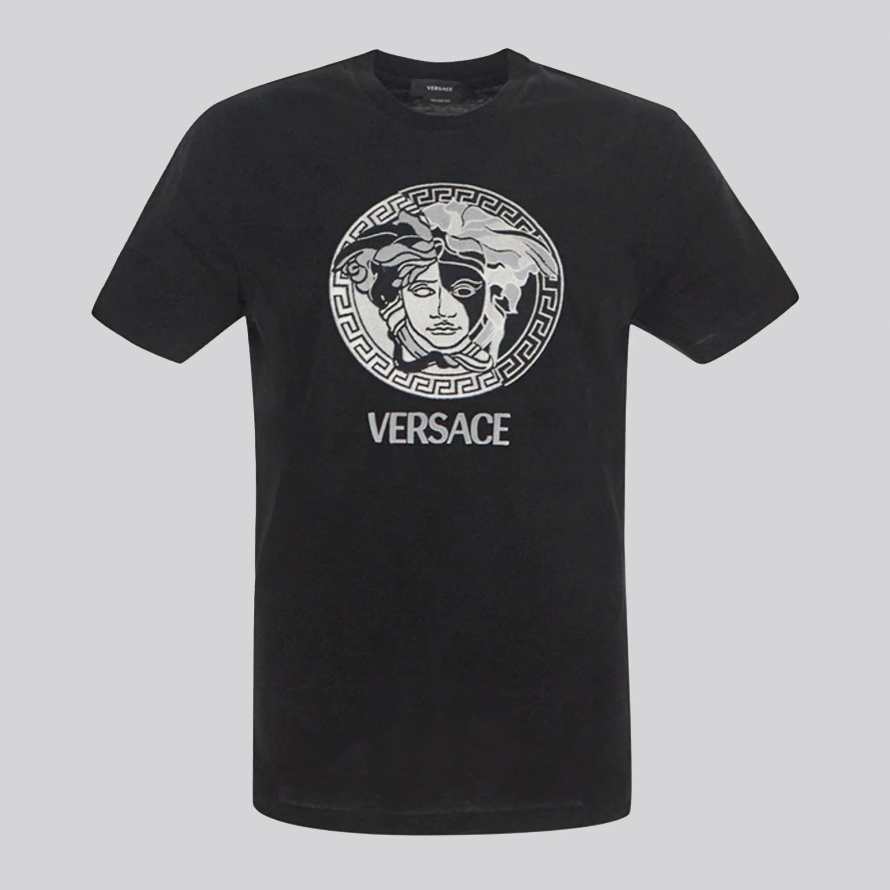 Camiseta Negra Versace Logo Medusa