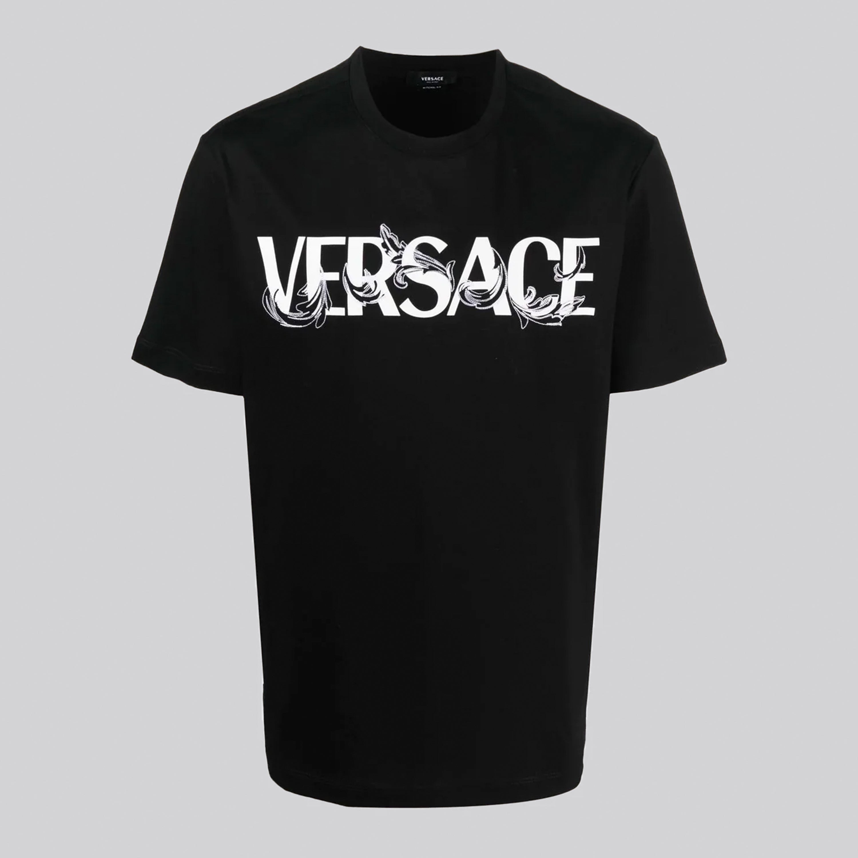 Camiseta Negra Versace Logo