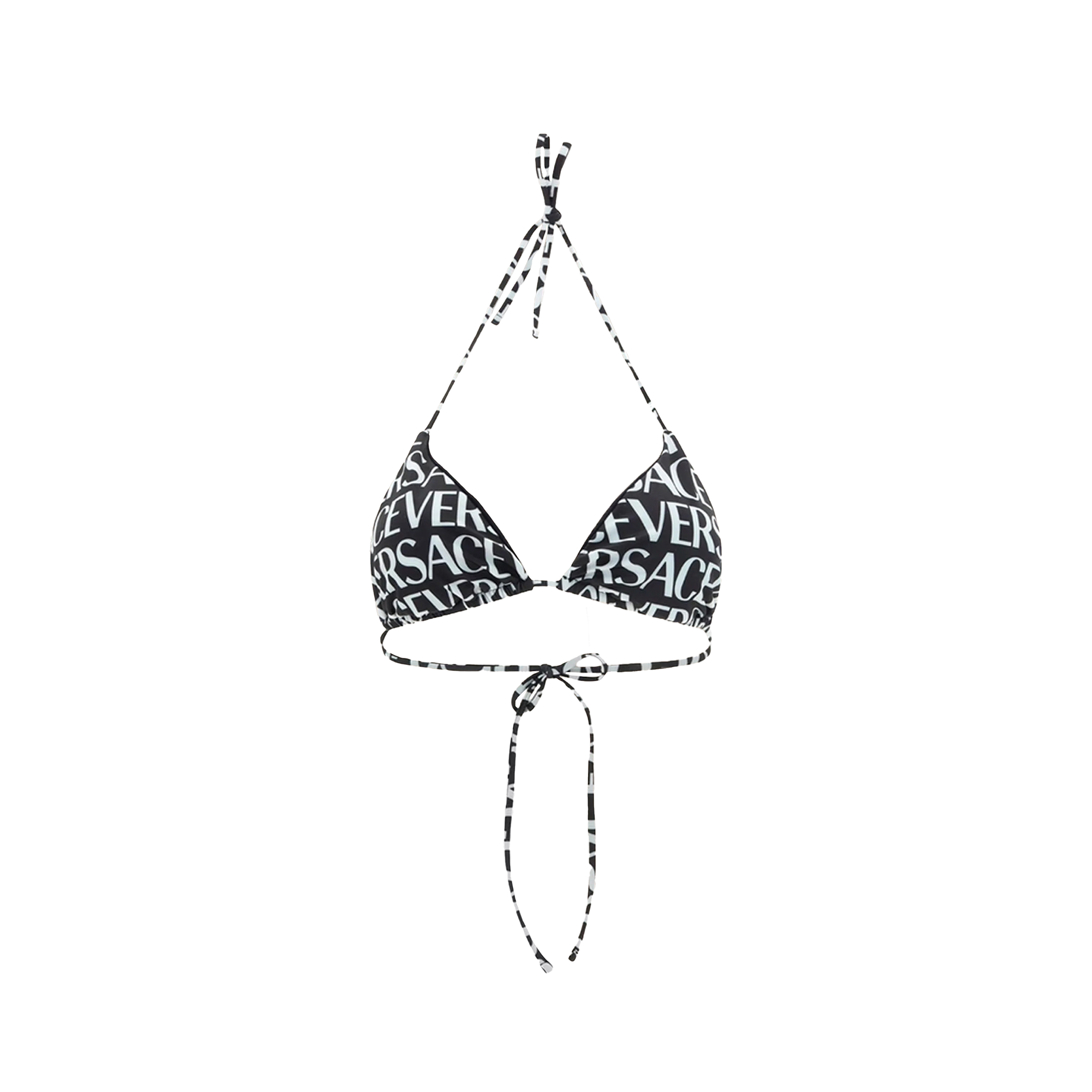 Bikini Top Negro Versace La Greca Signature