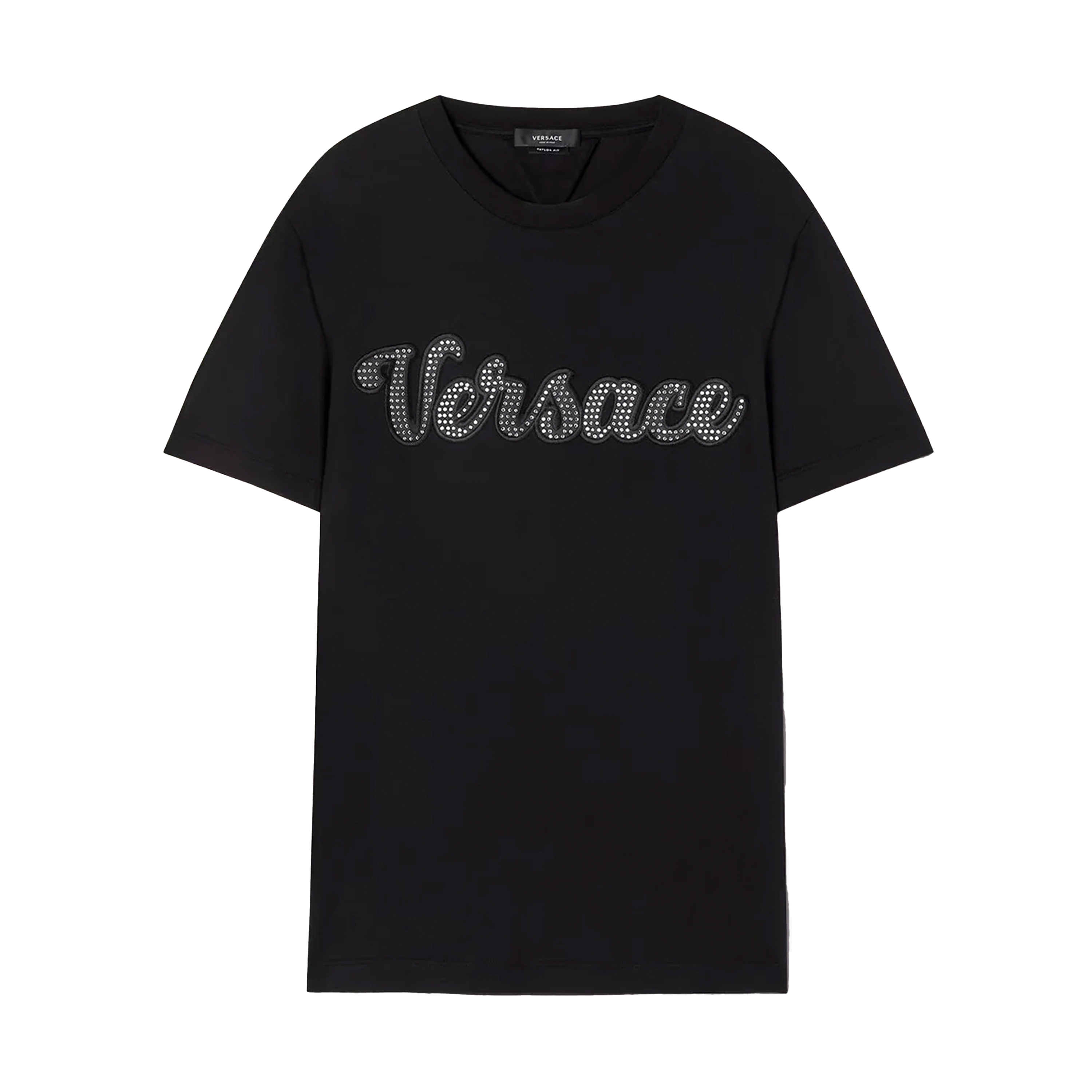 Camiseta Negra Versace Crystal Logo