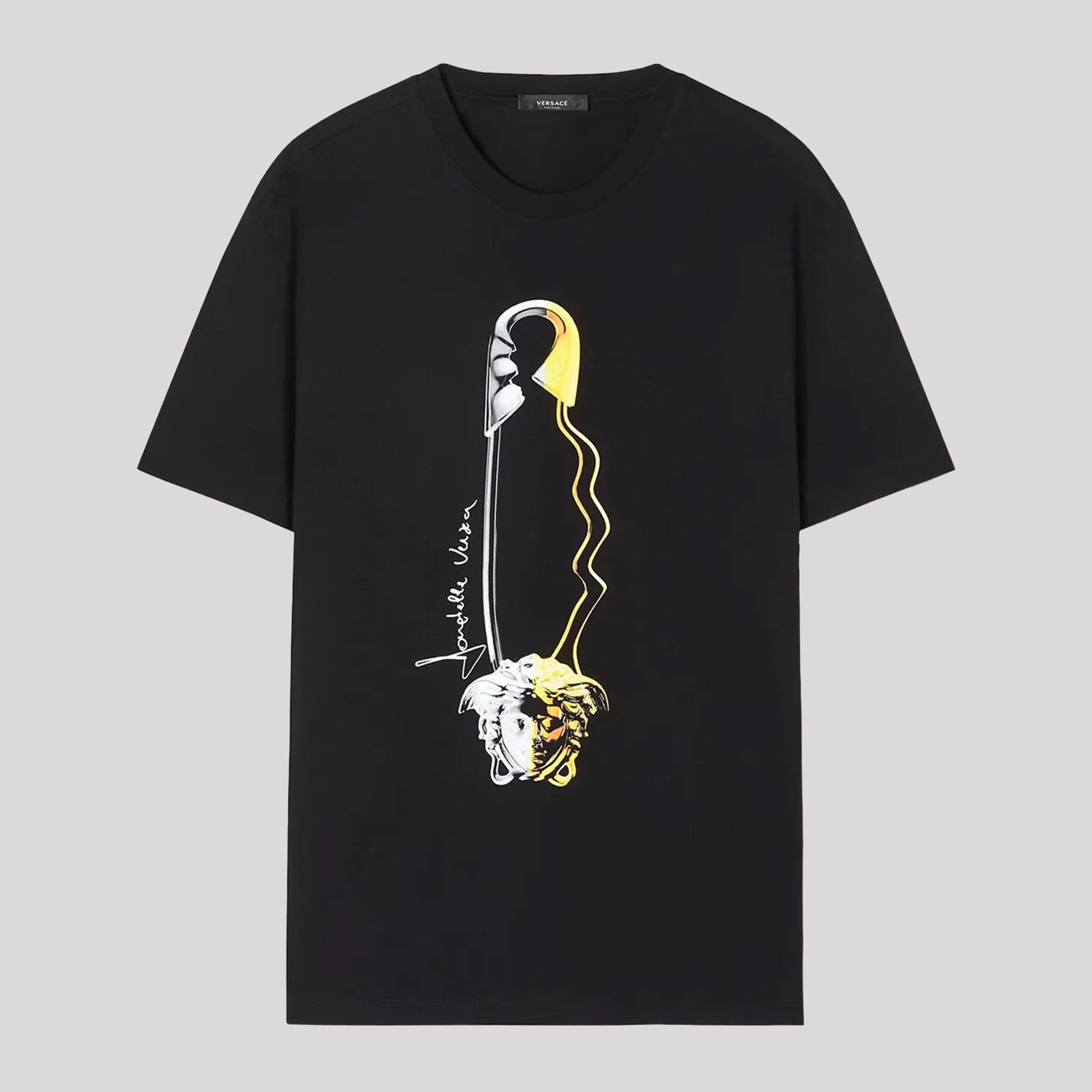 Camiseta Negra Versace Clip Medusa