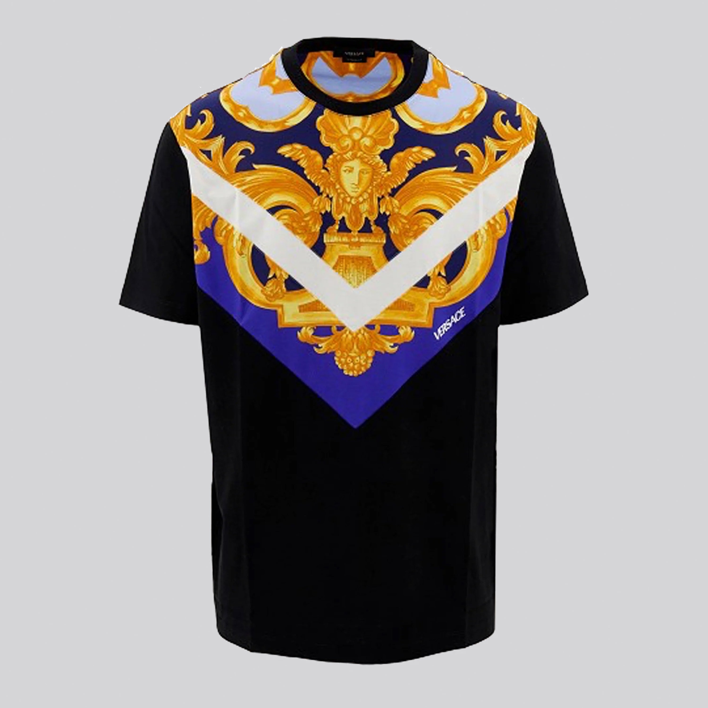 Camiseta Negra Versace Heritage Print