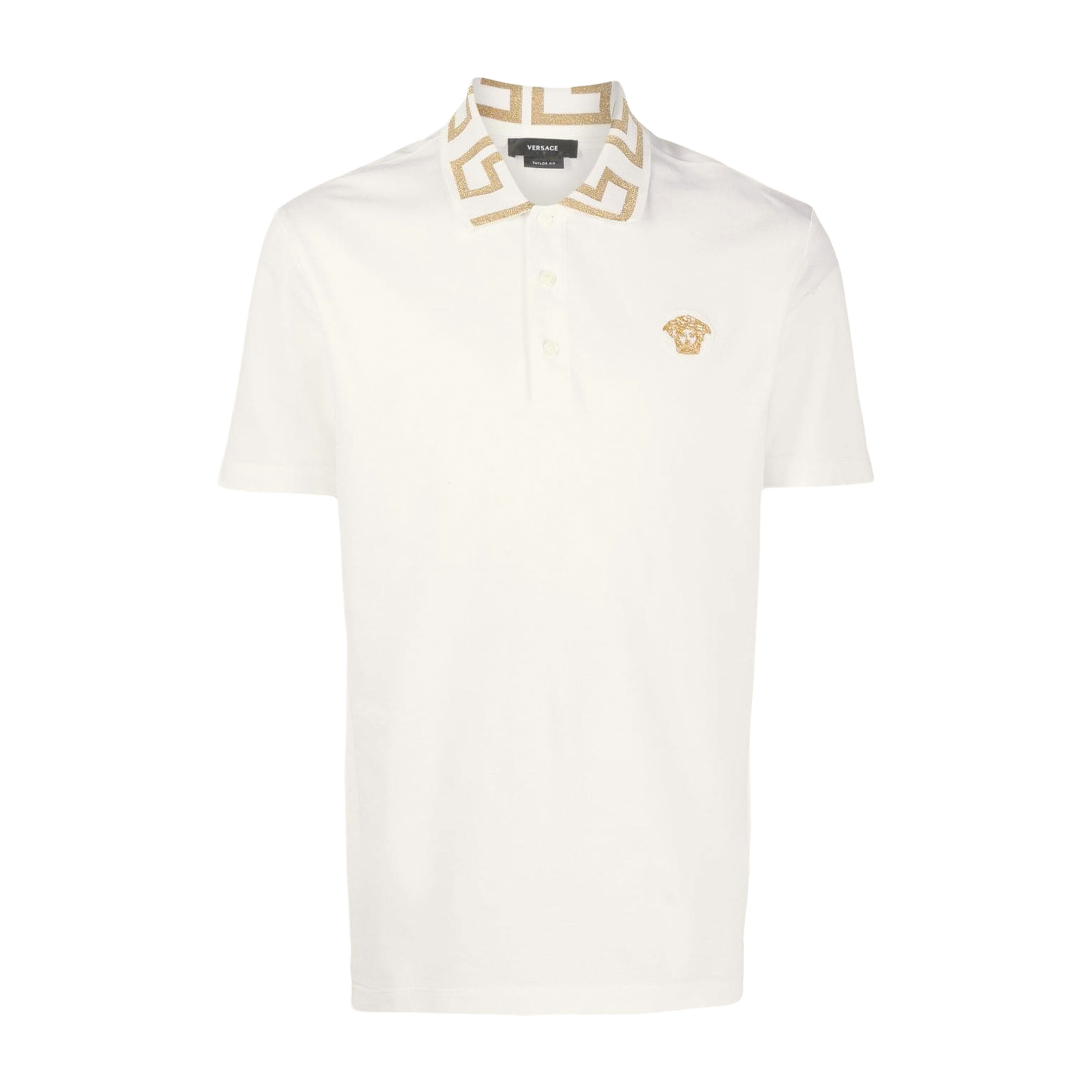 Camiseta Tipo Polo Blanca Versace Greca