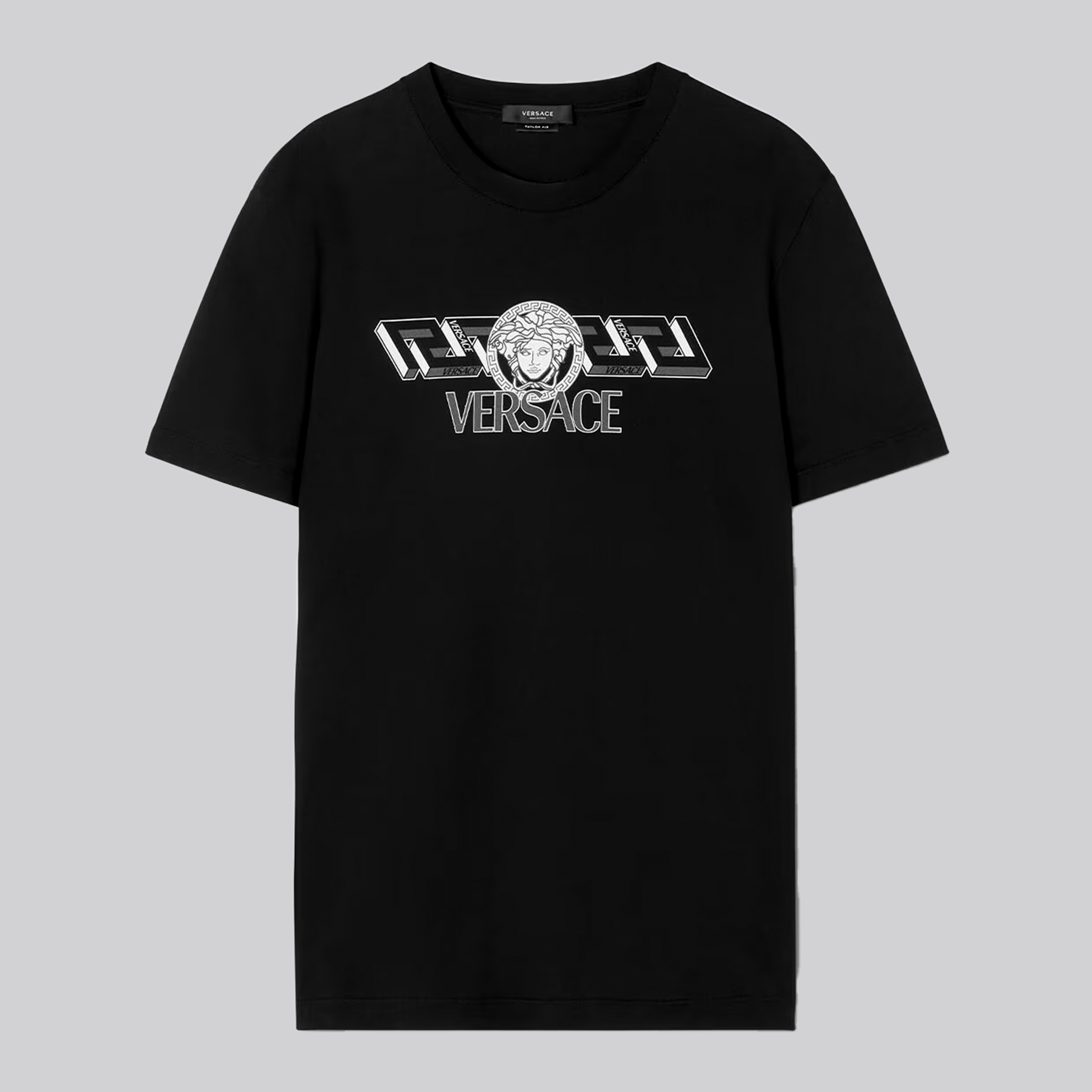 Camiseta Negra Versace Double Logo