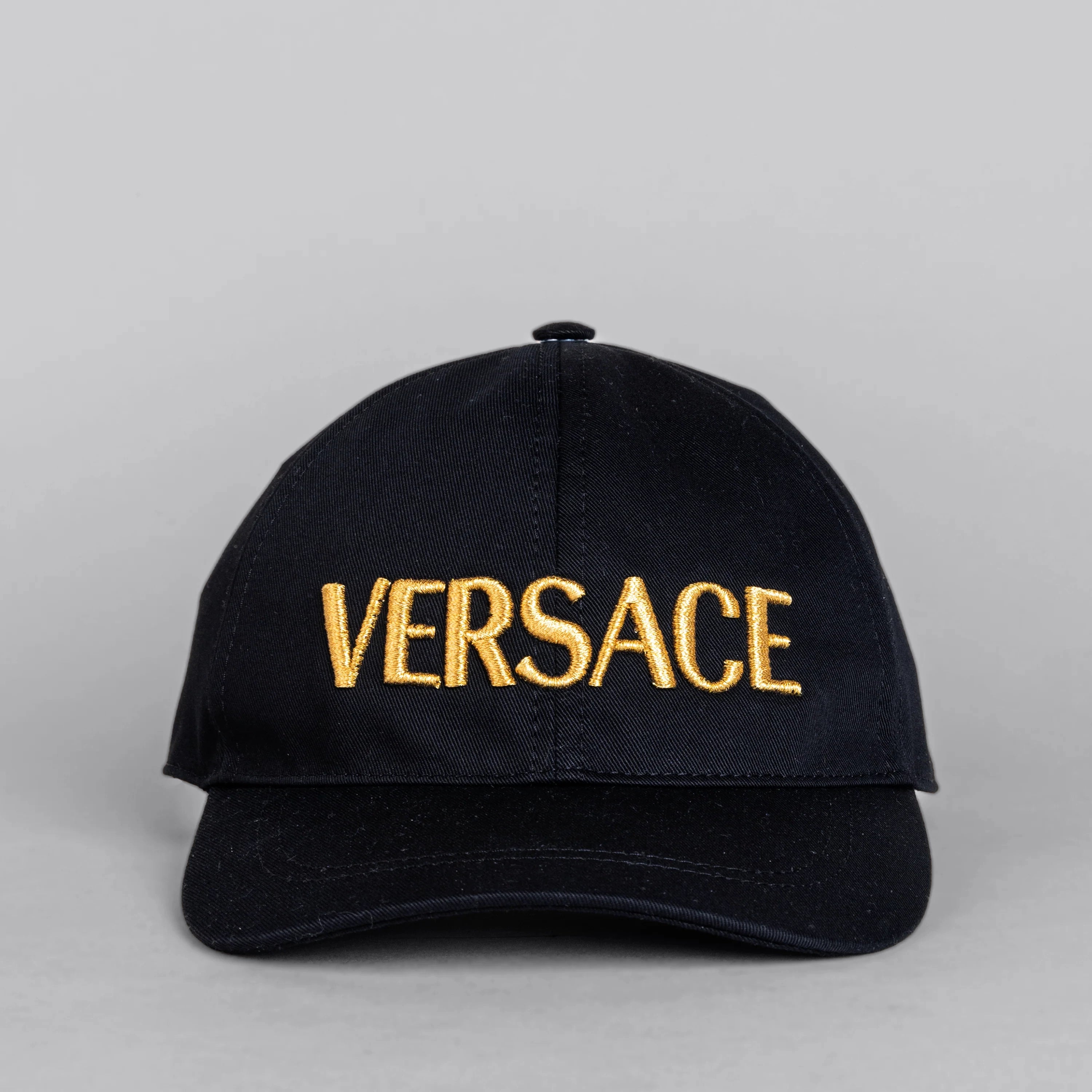 Gorra Negra Versace Gold Logo