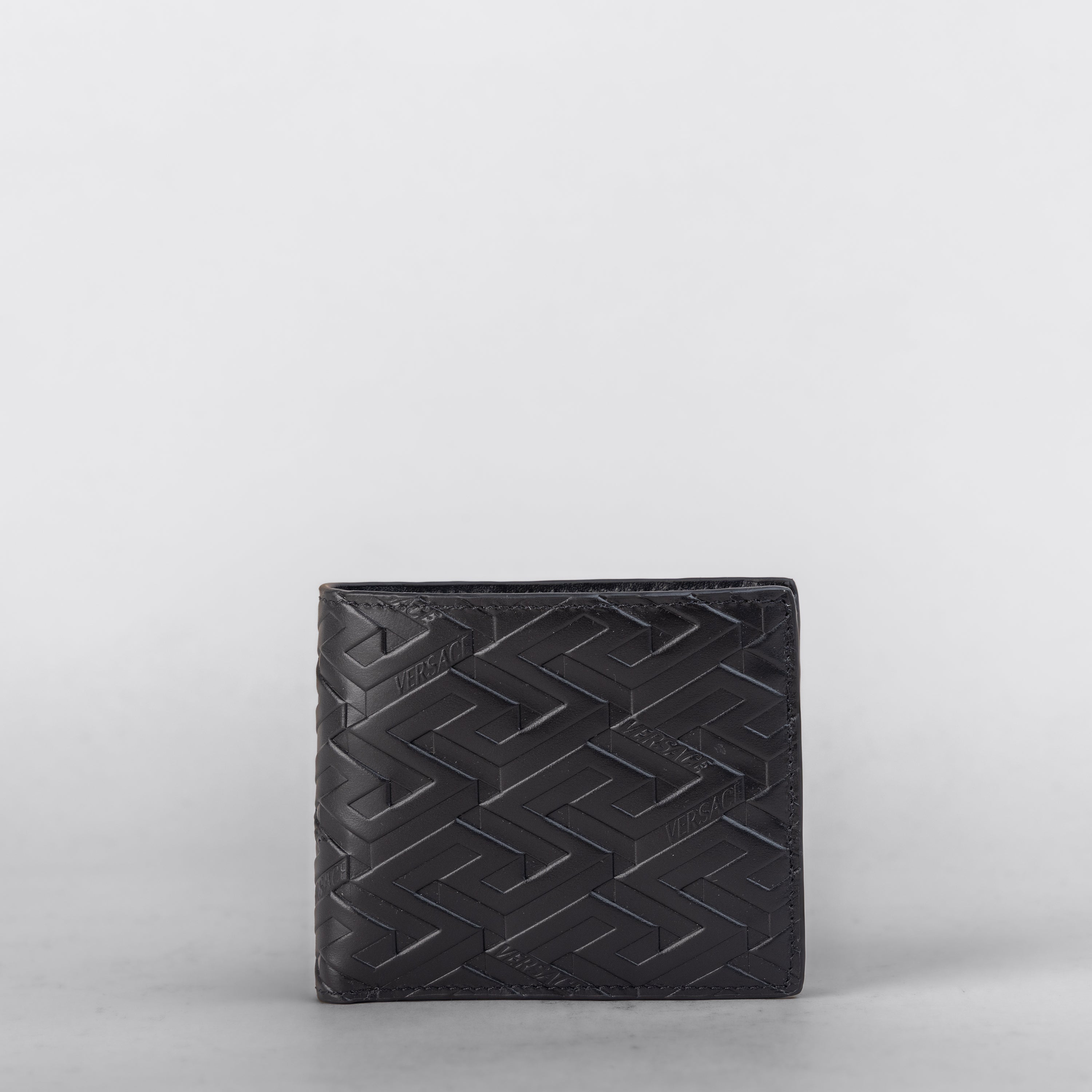 Billetera Negra Versace Greca