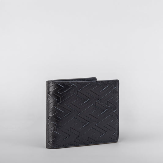 Billetera Negra Versace Greca
