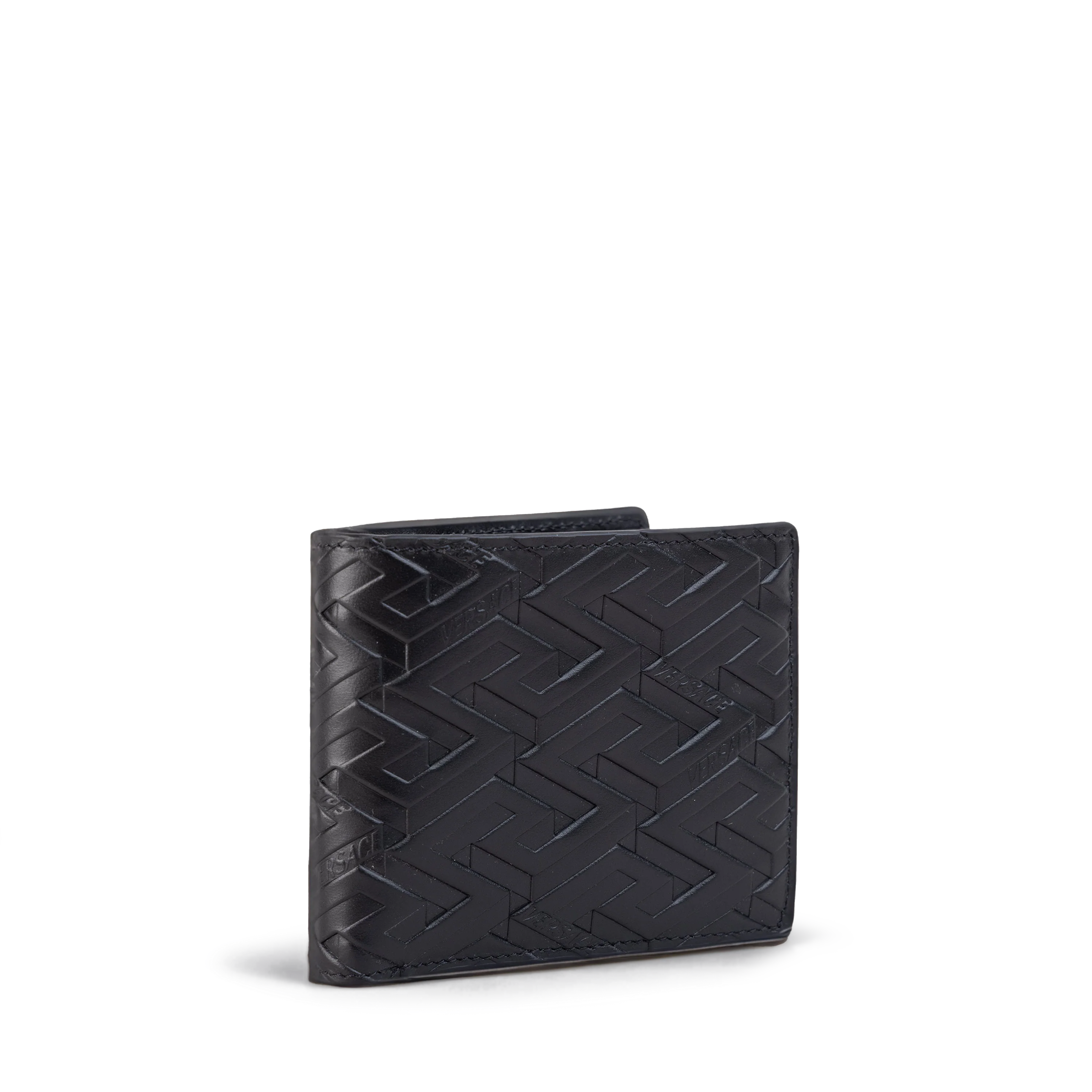 Billetera Negra Versace Greca