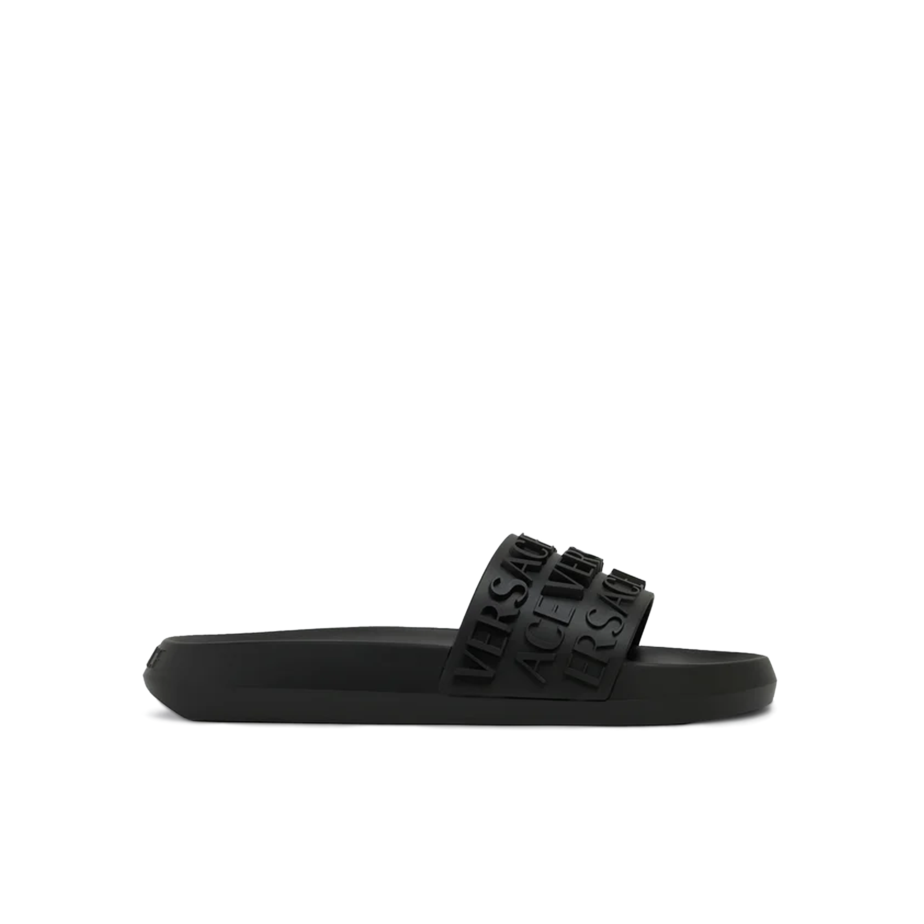 Sandalias Negras Versace Multilogo