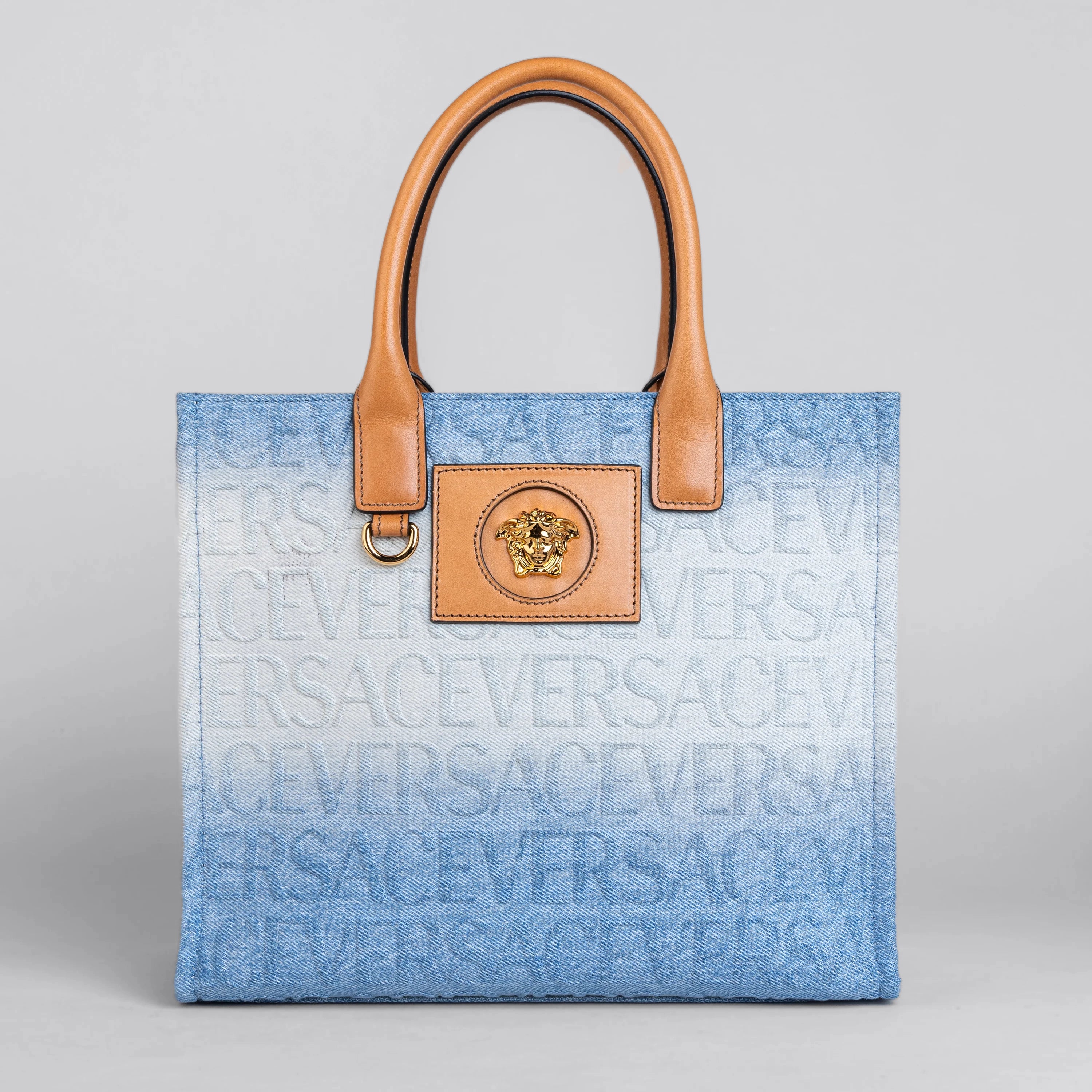 Cartera Azul Versace Mediano Monogram La Medusa Tote