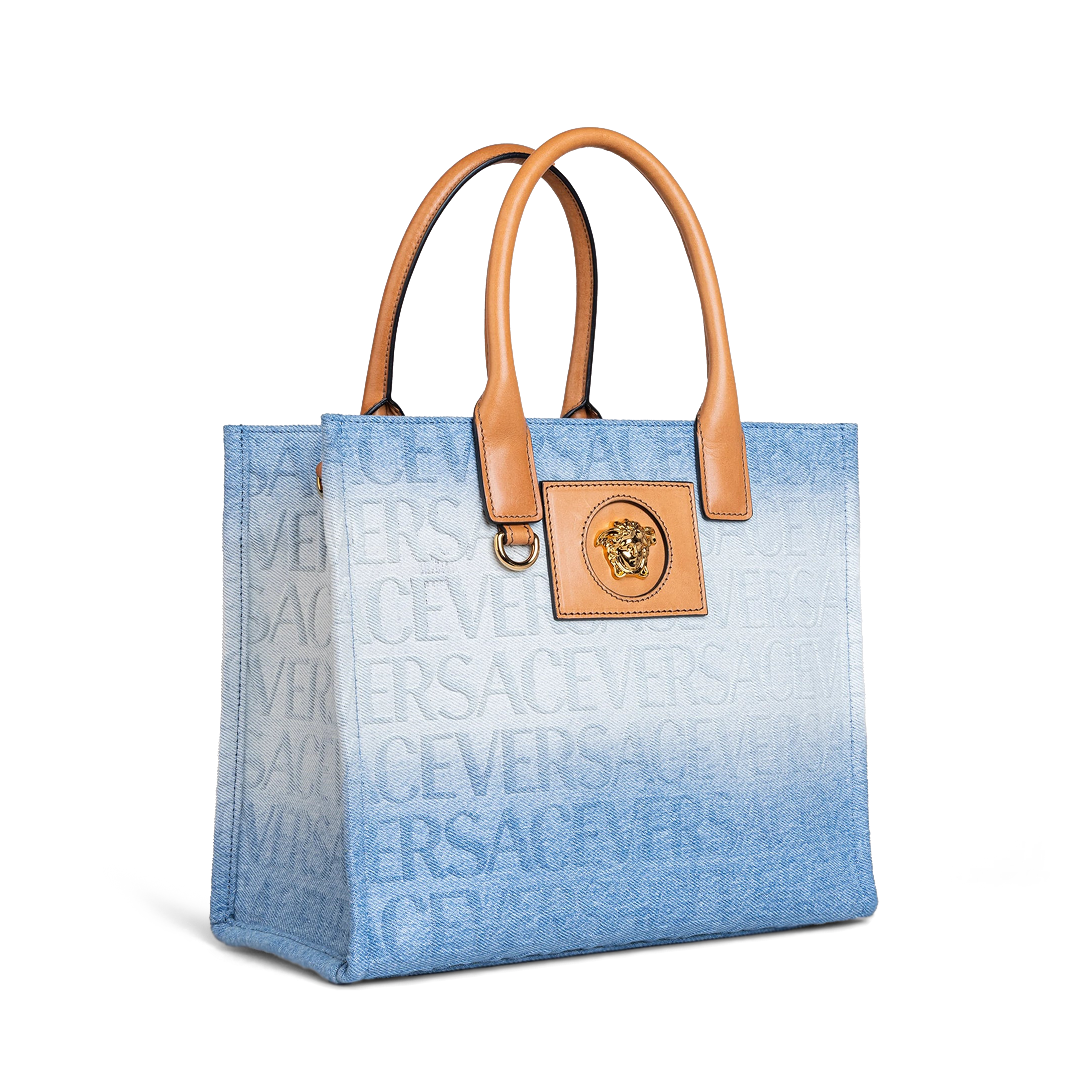 Cartera Azul Versace Mediano Monogram La Medusa Tote
