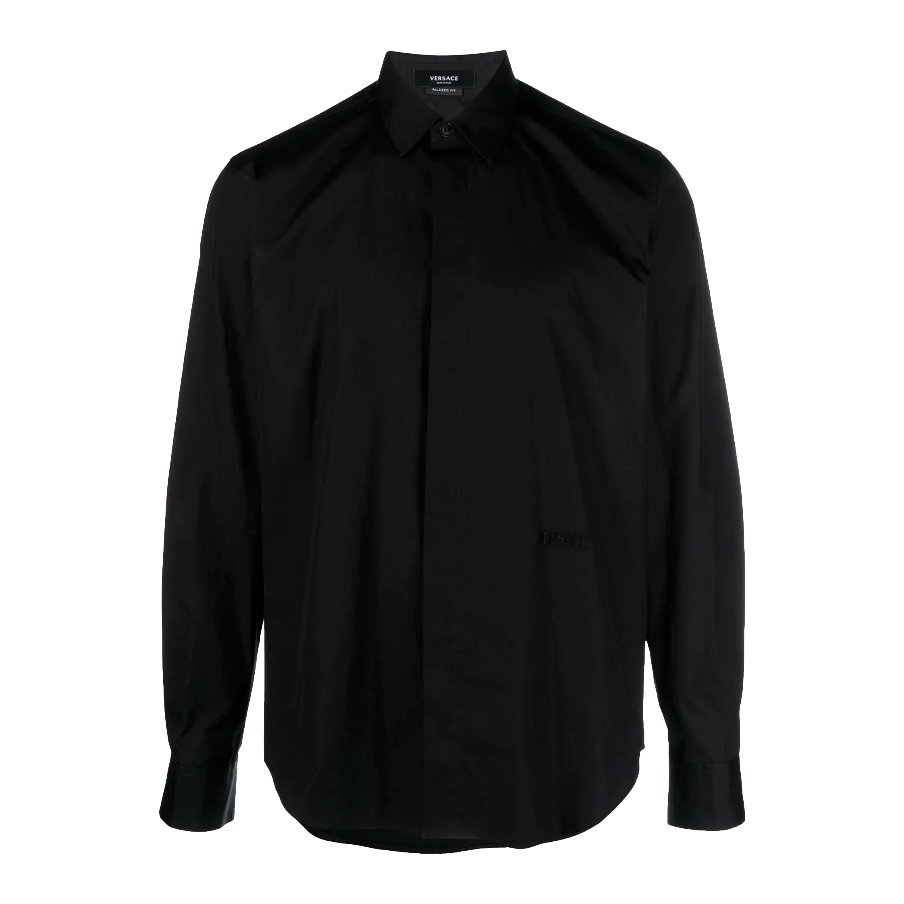 Camisa Negra Versace Negro Versace Logo