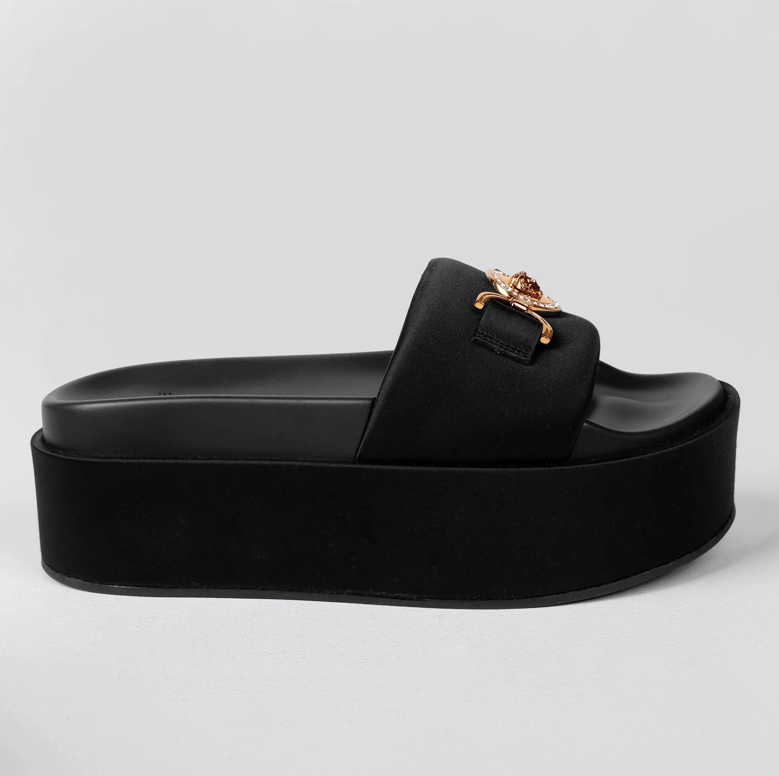 Sandalias Negras Versace Medallion