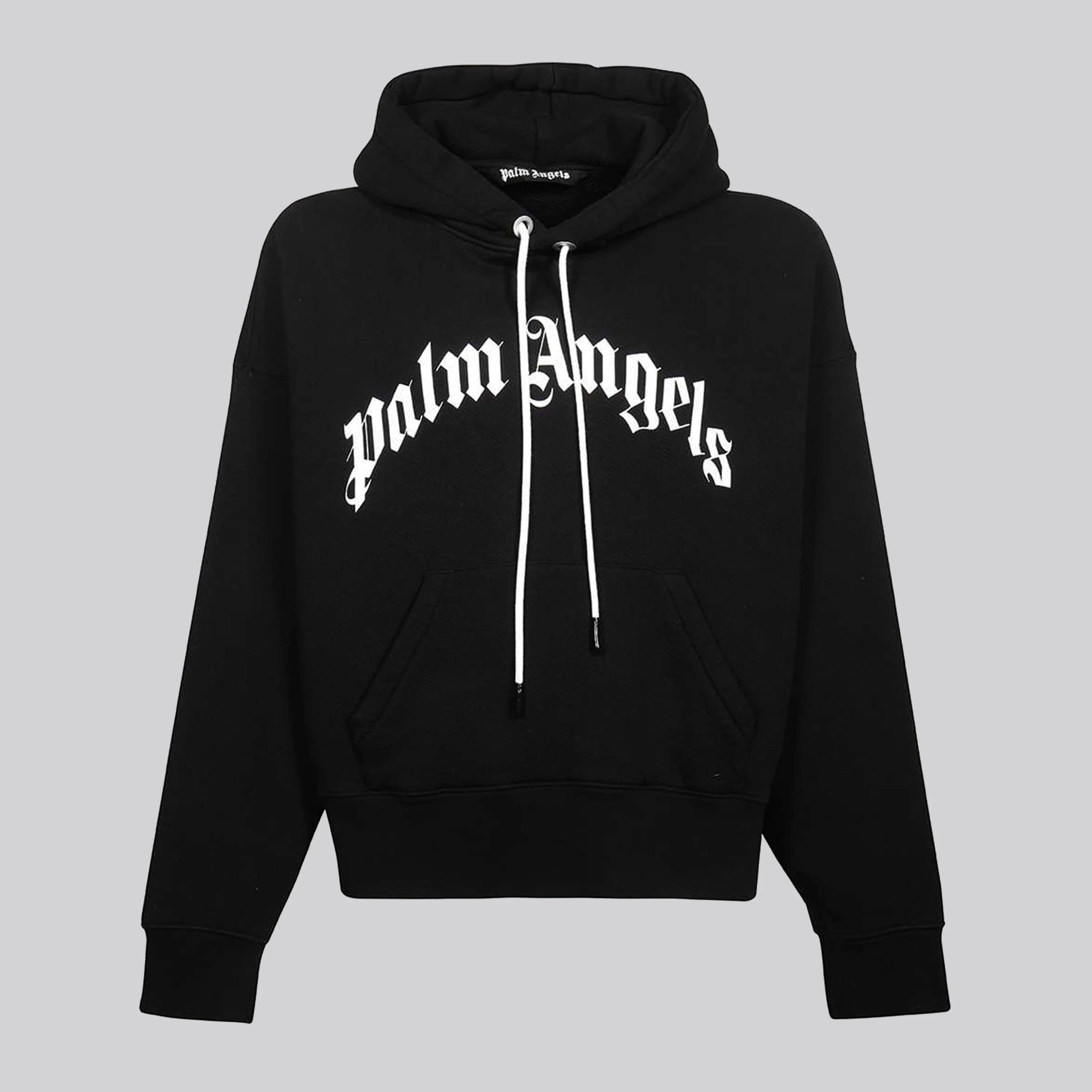 Buzo Tipo Hoodie Negro Curved Logo
