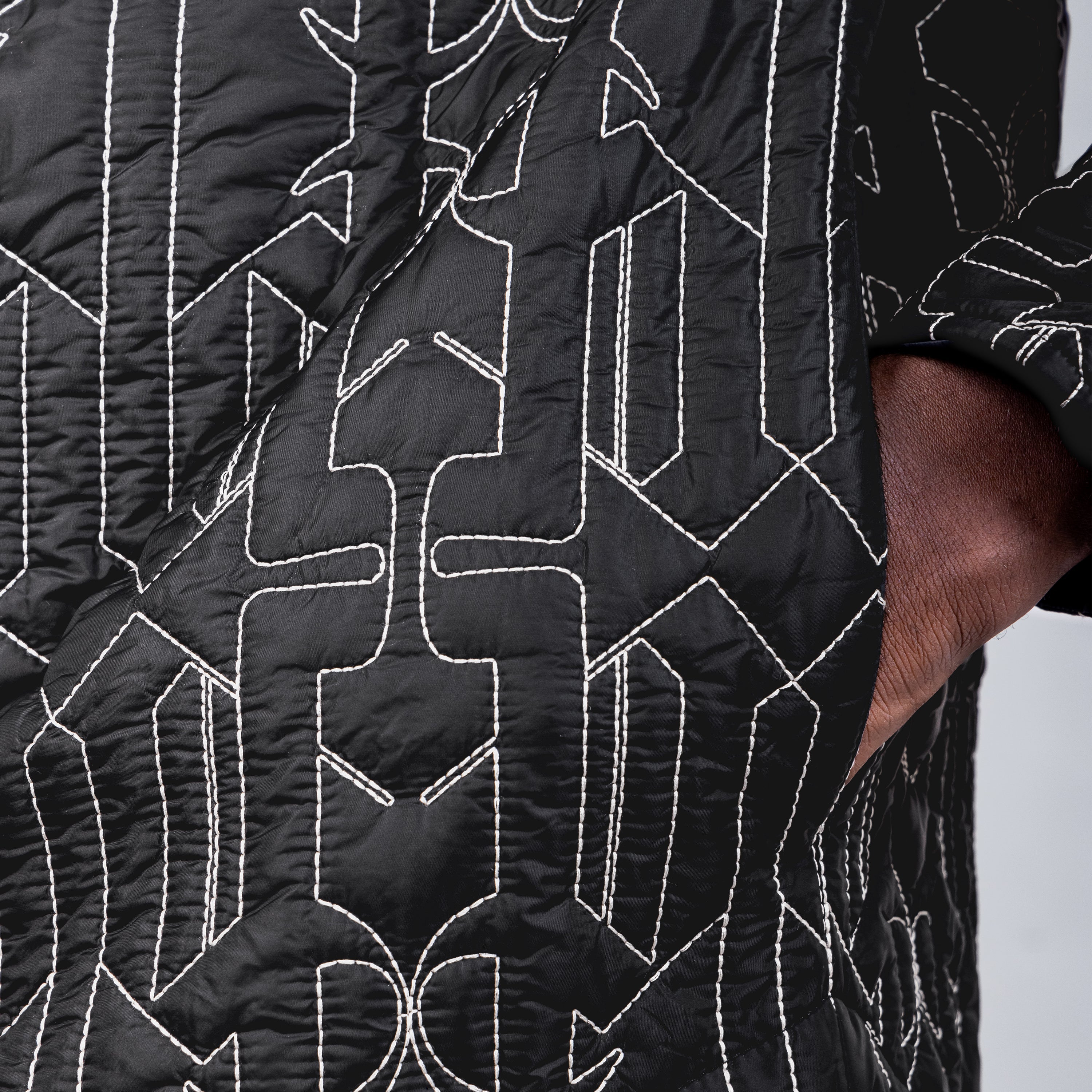 Chaqueta Negra Palm Angels All Monogram