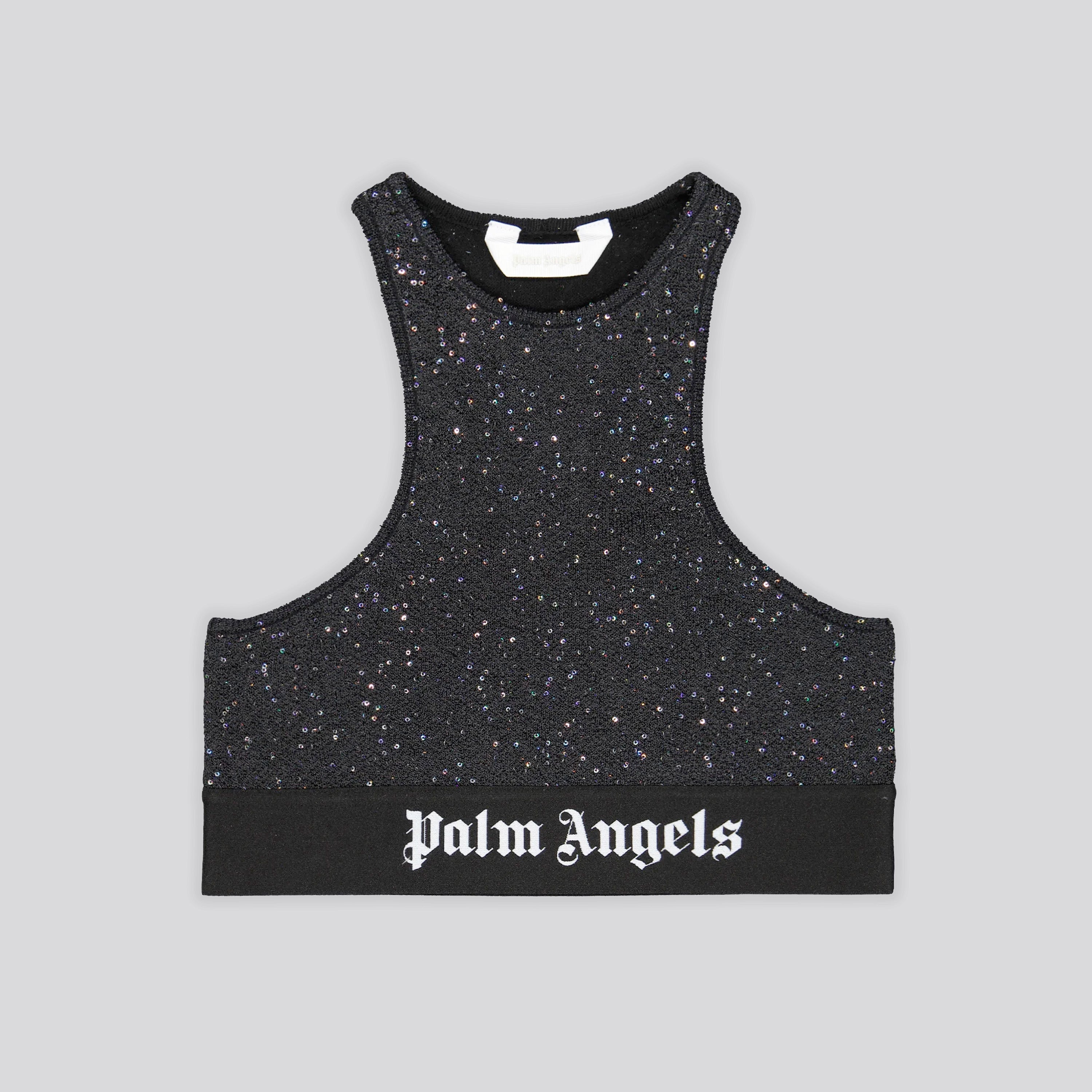 Top Negro Palm Angels Soiree Knit Logo