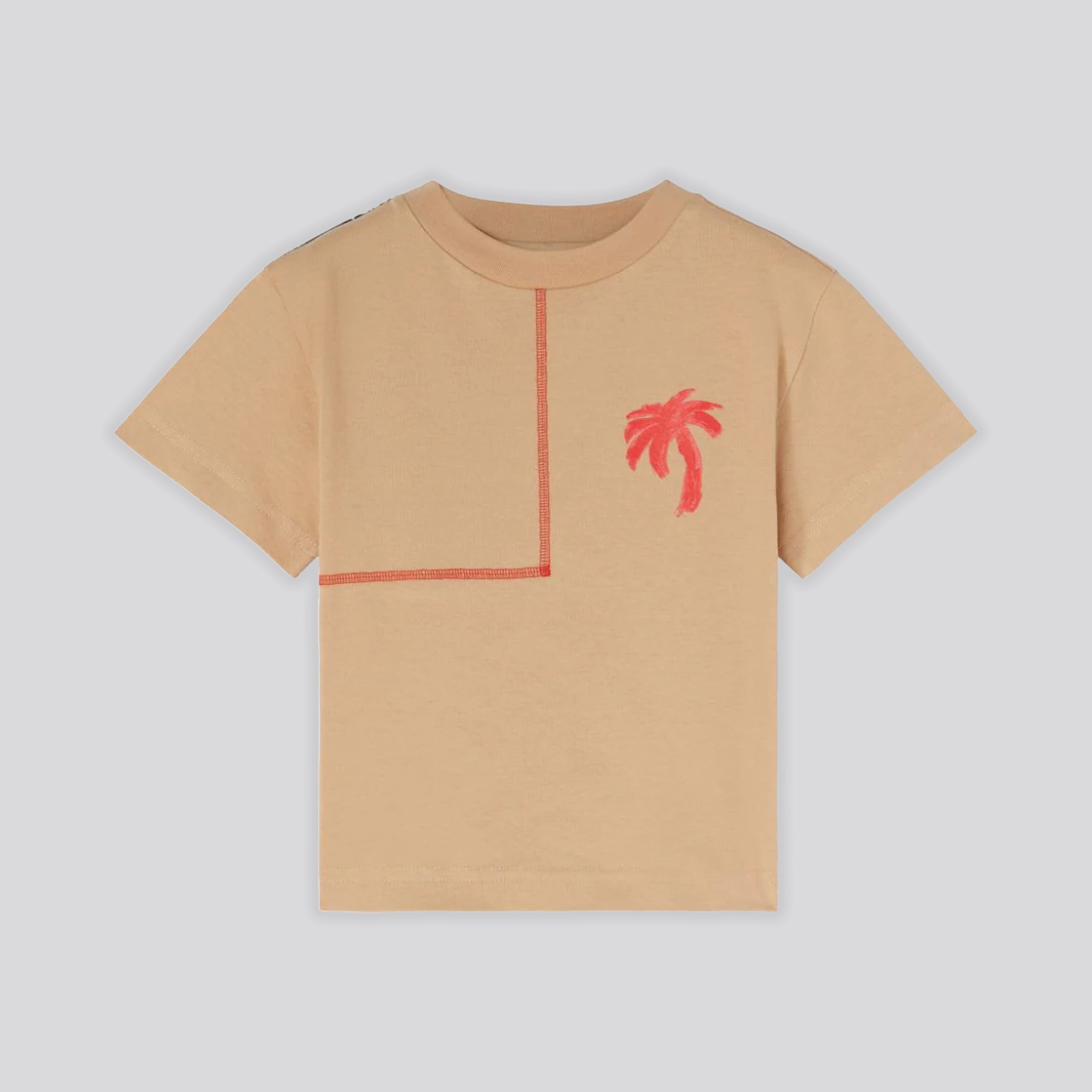 Camiseta Beige Palm Angels Kids Palm Brush