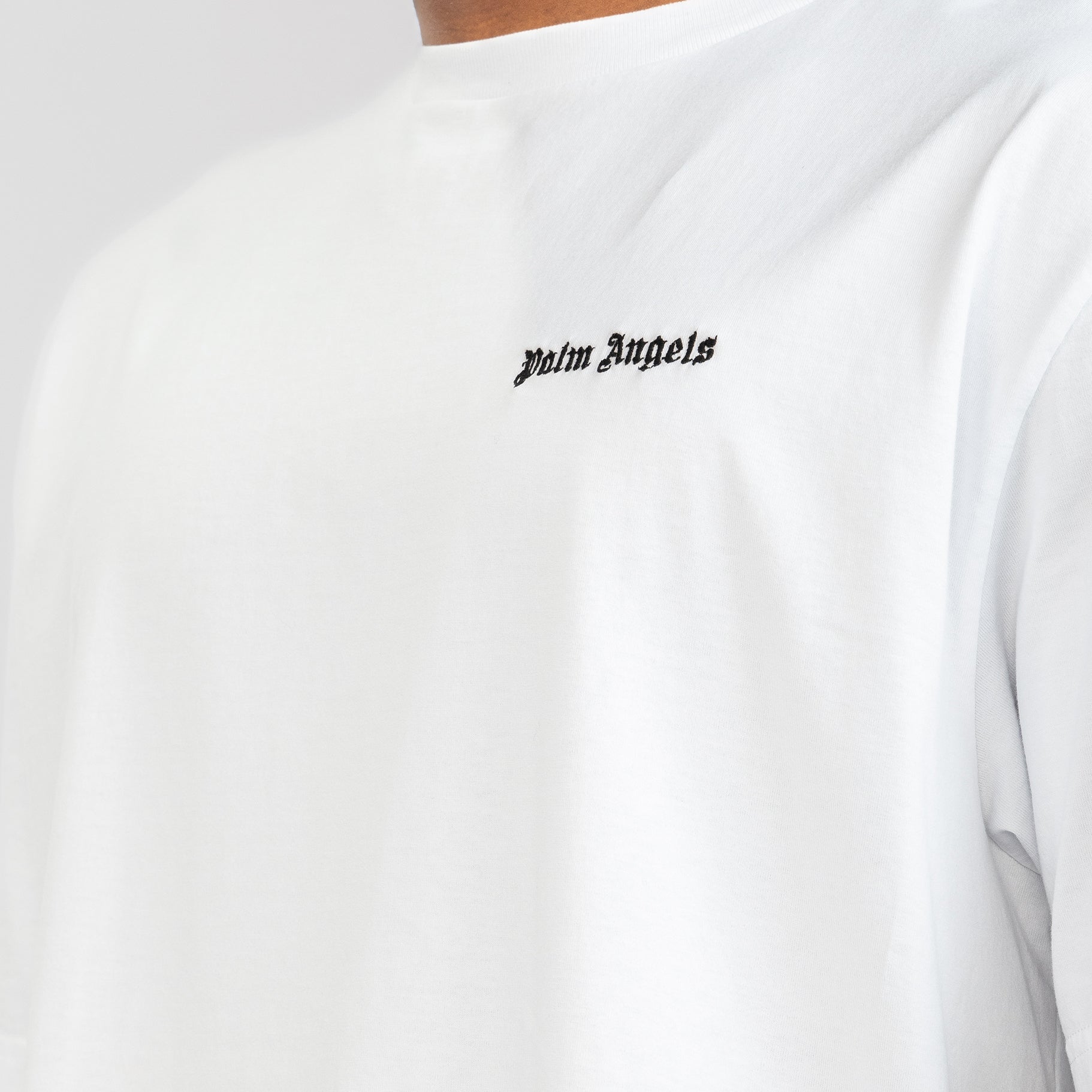 Camiseta Blanca Palm Angels Logo Embroidered