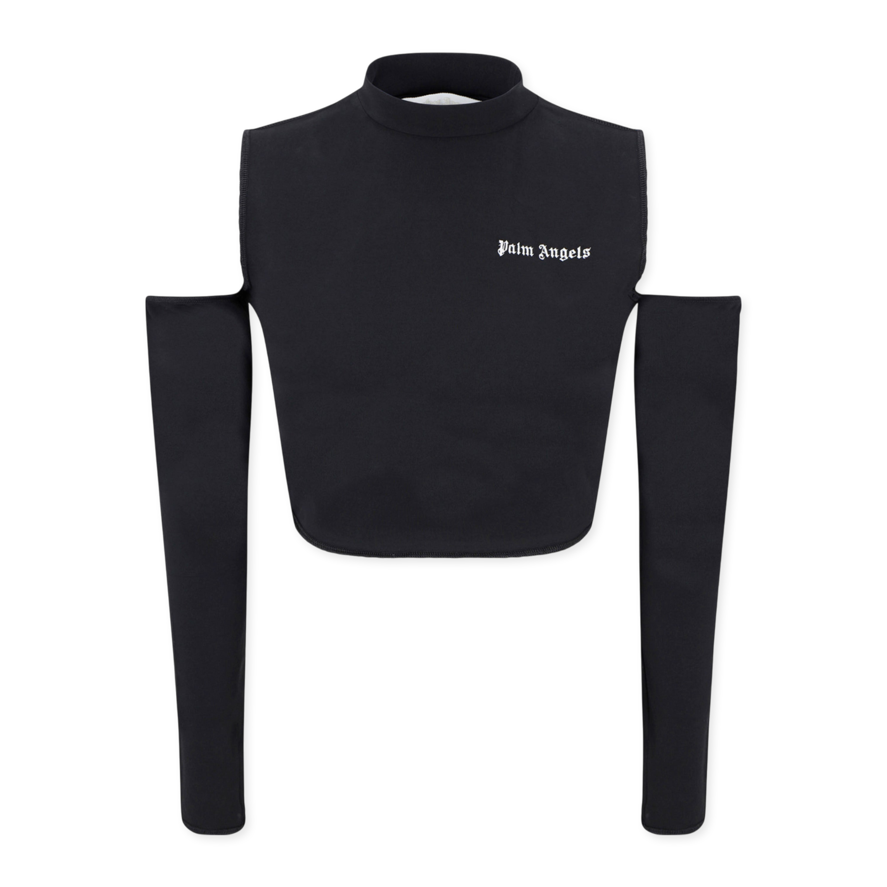 Top Negro Palm Angels Logo Cutout