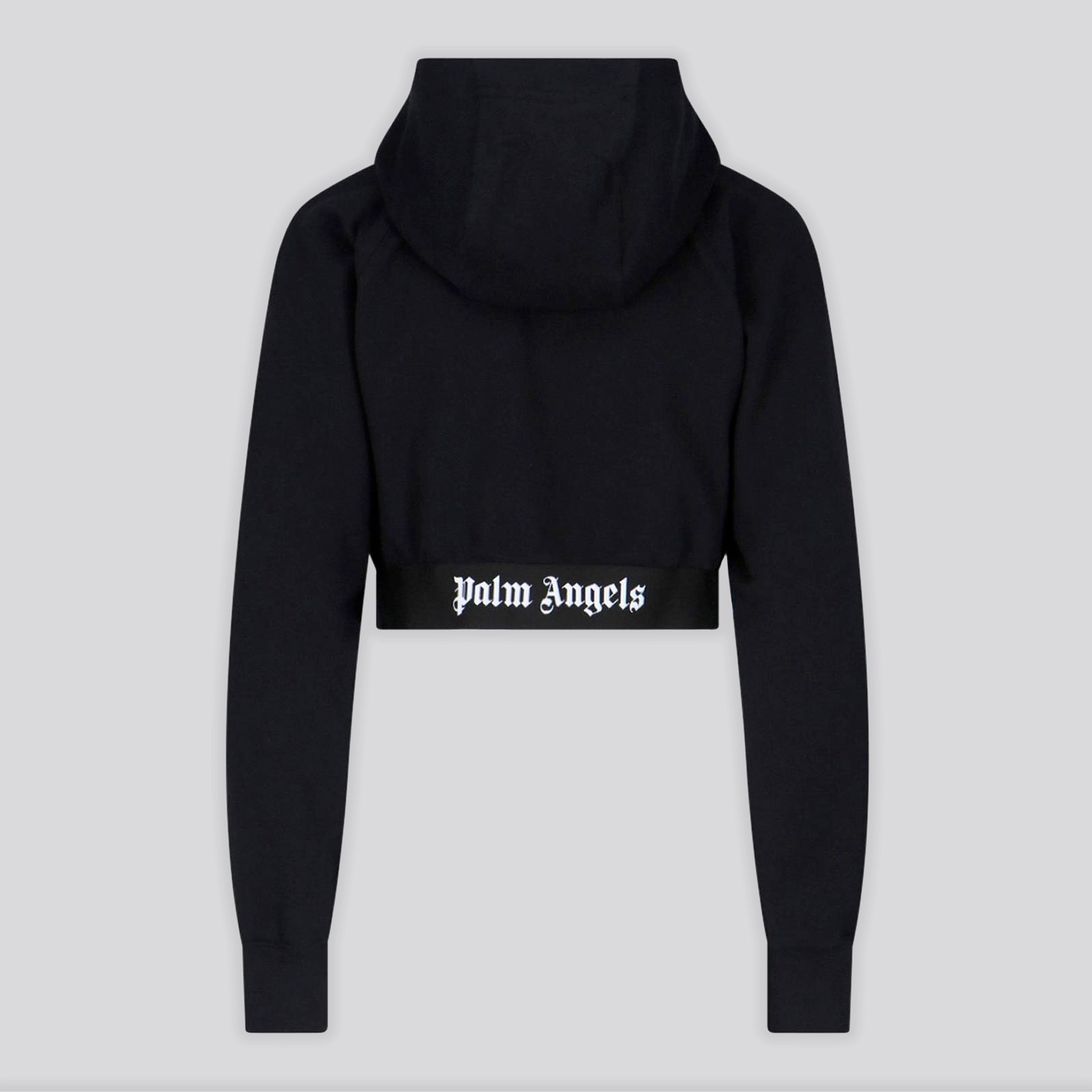 Buzo Negro Palm Angels Logo Tape Zipped