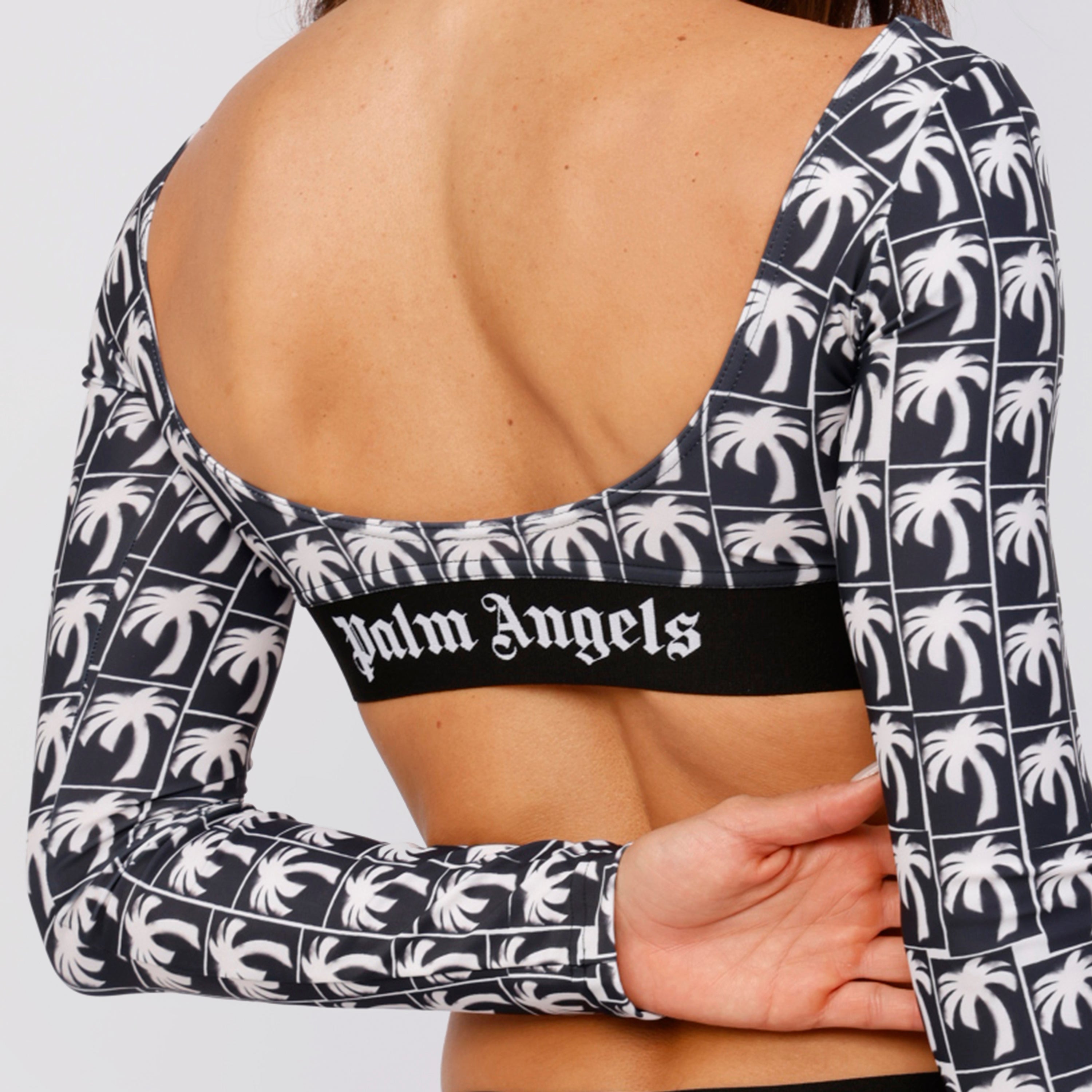 Top Negro Palm Angels Palms Logo Long Sleeves
