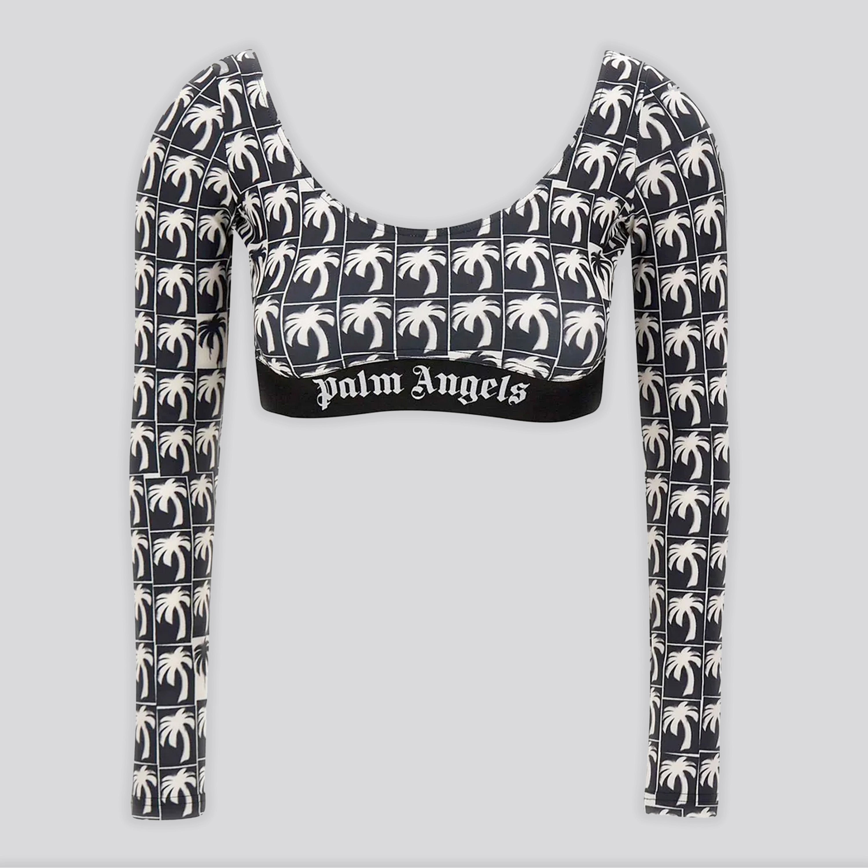 Top Negro Palm Angels Palms Logo Long Sleeves