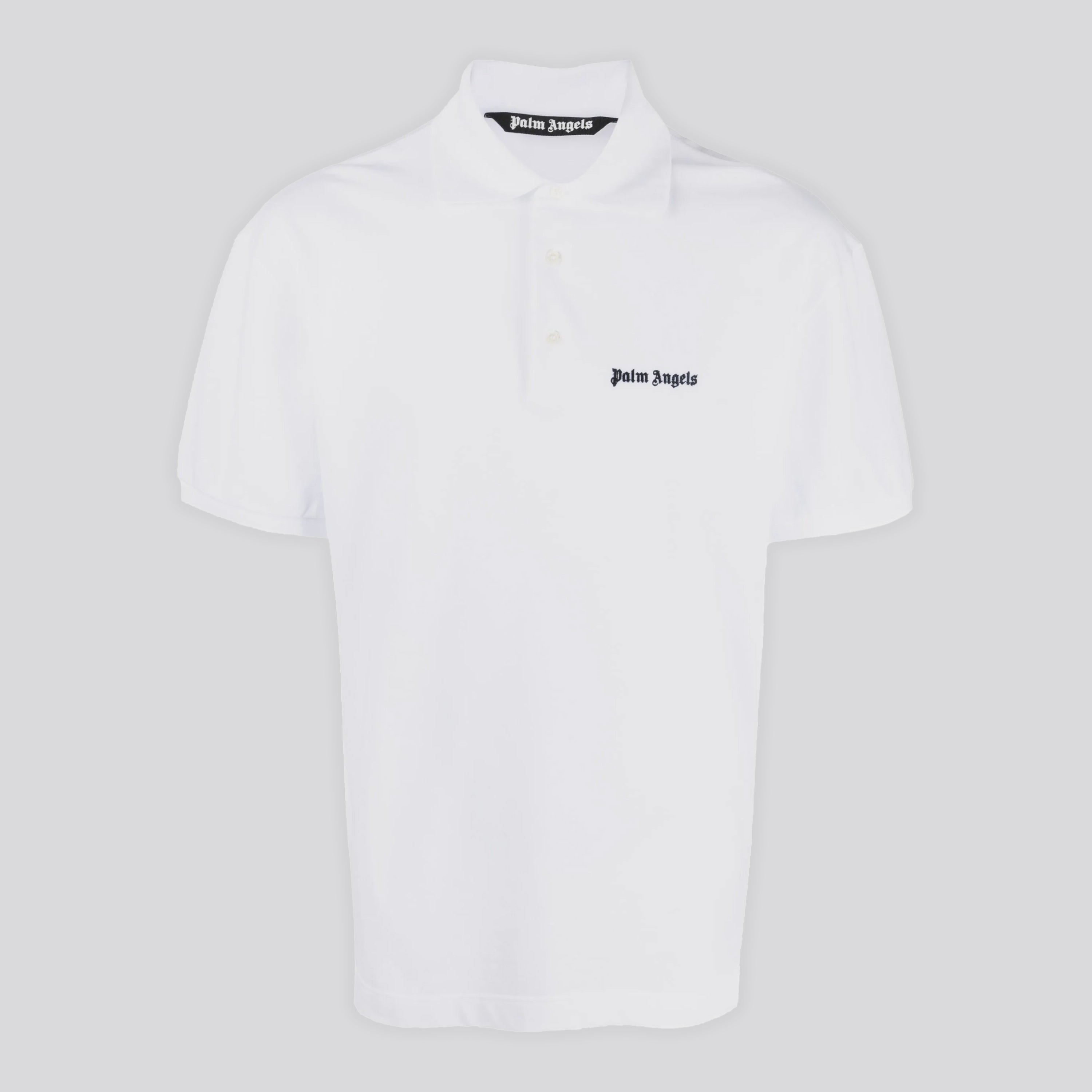 Camiseta Tipo Polo Blanco Palm Angels Logo