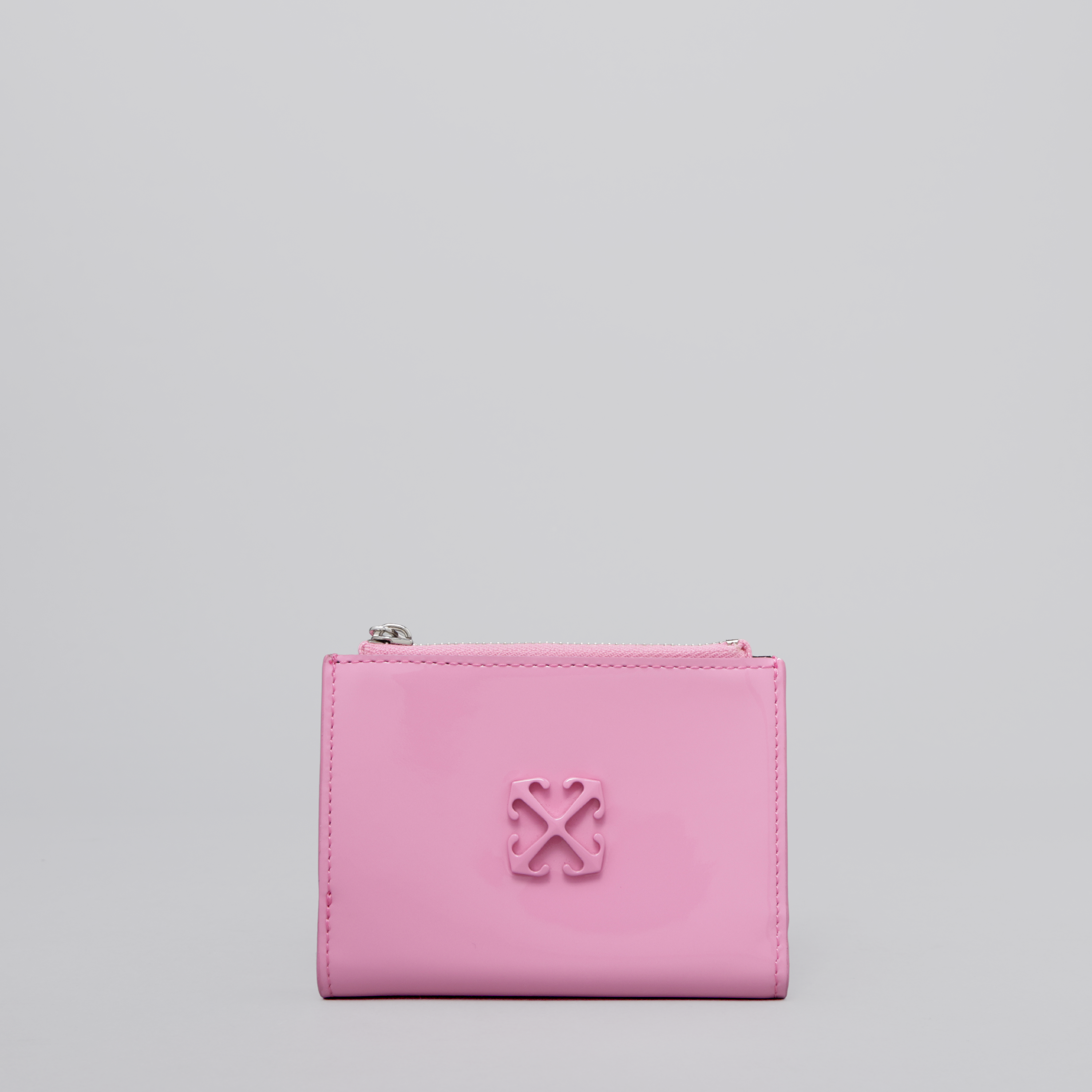 Billetera Rosada Off-White Jitney Bifold Zipped Patent