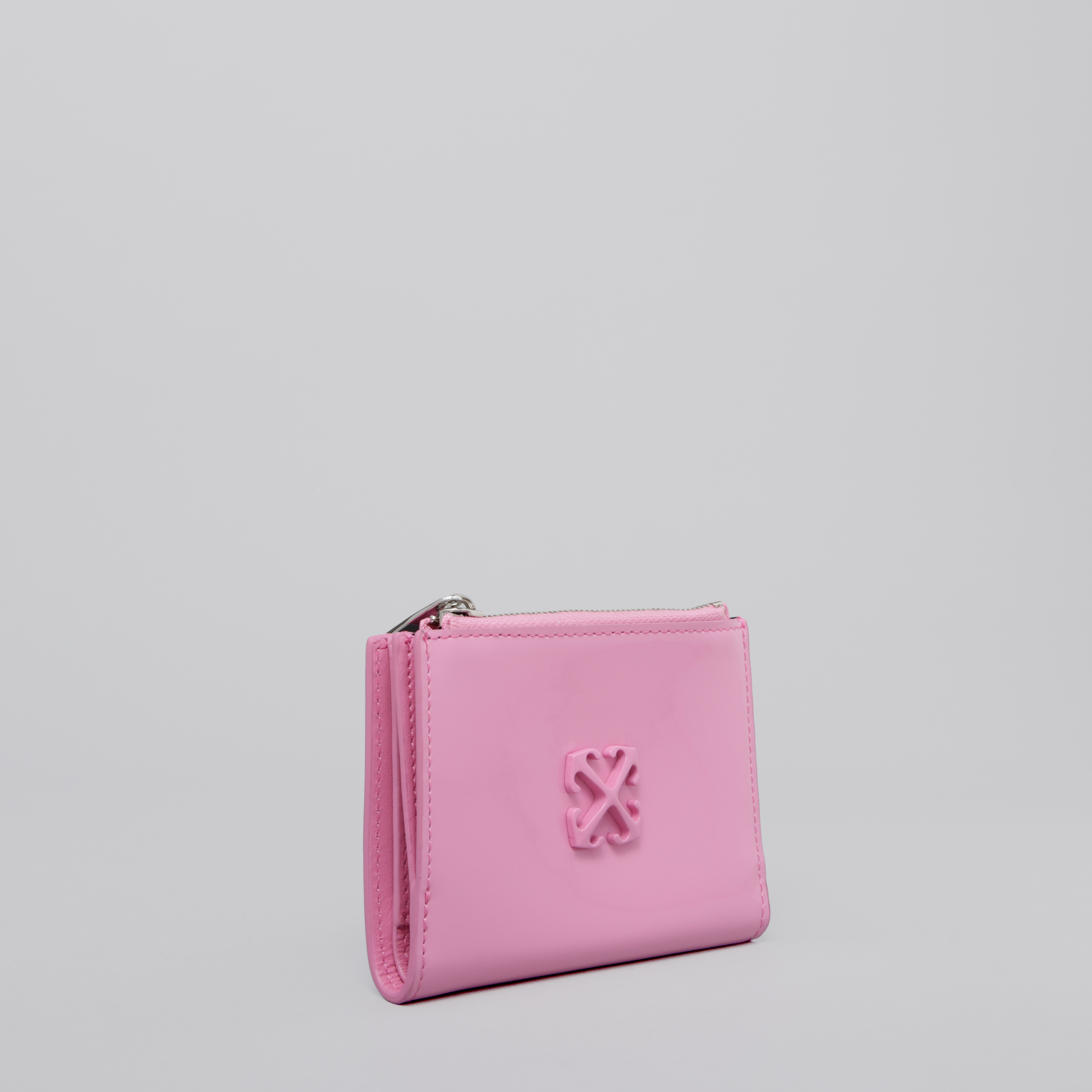 Billetera Rosada Off-White Jitney Bifold Zipped Patent