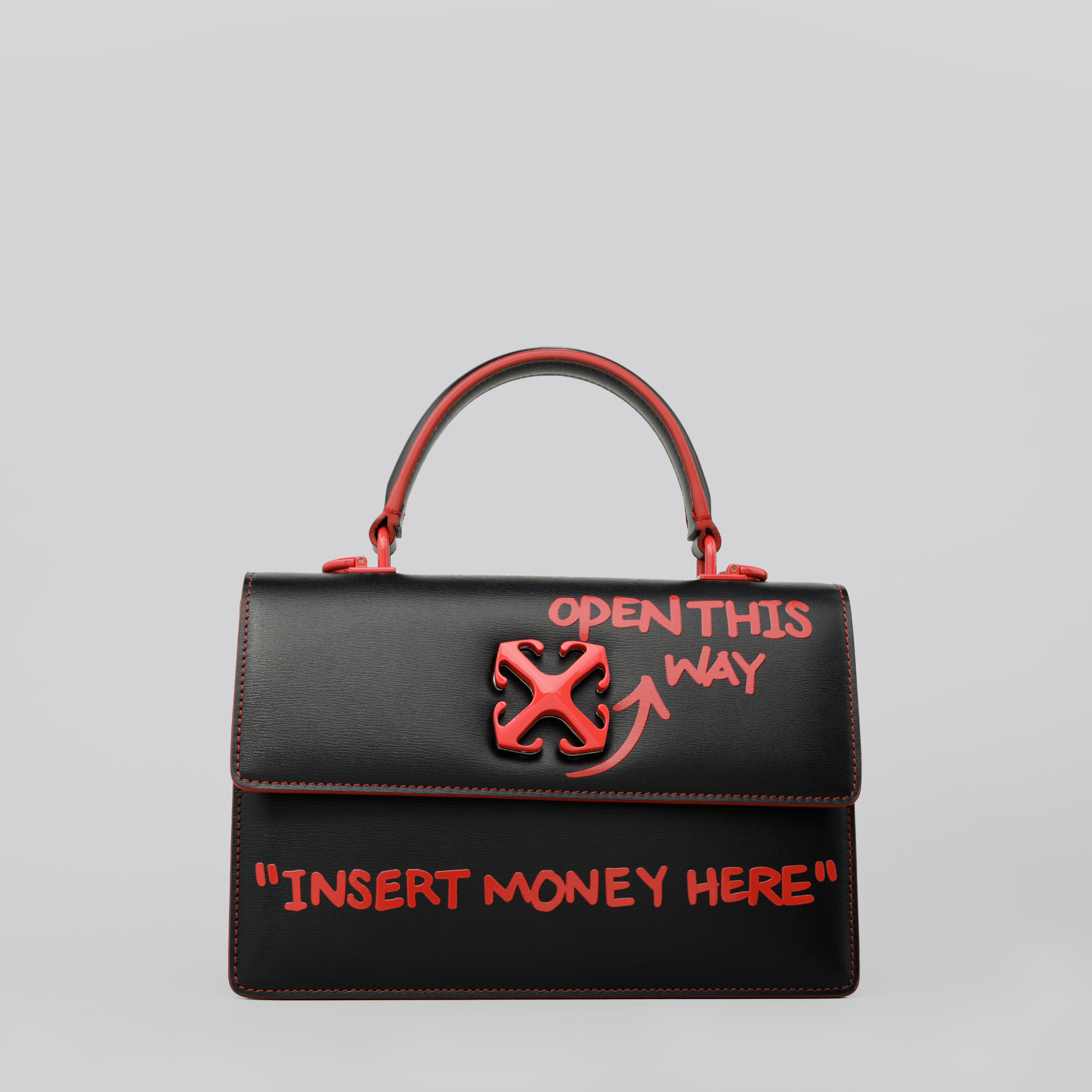 Cartera Negra Rojo Off-White Jitney 1.4 Top Handle