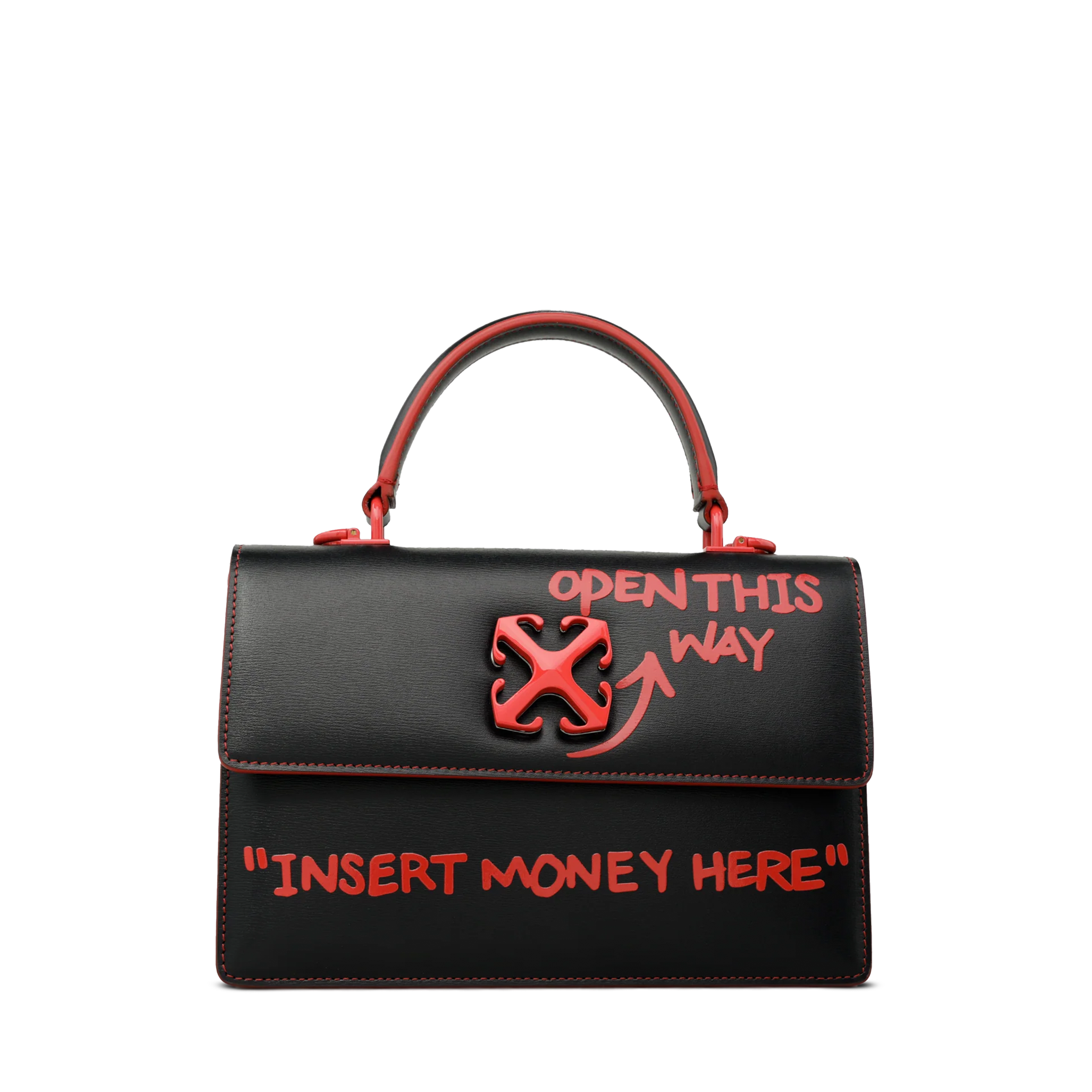 Cartera Negra Rojo Off-White Jitney 1.4 Top Handle