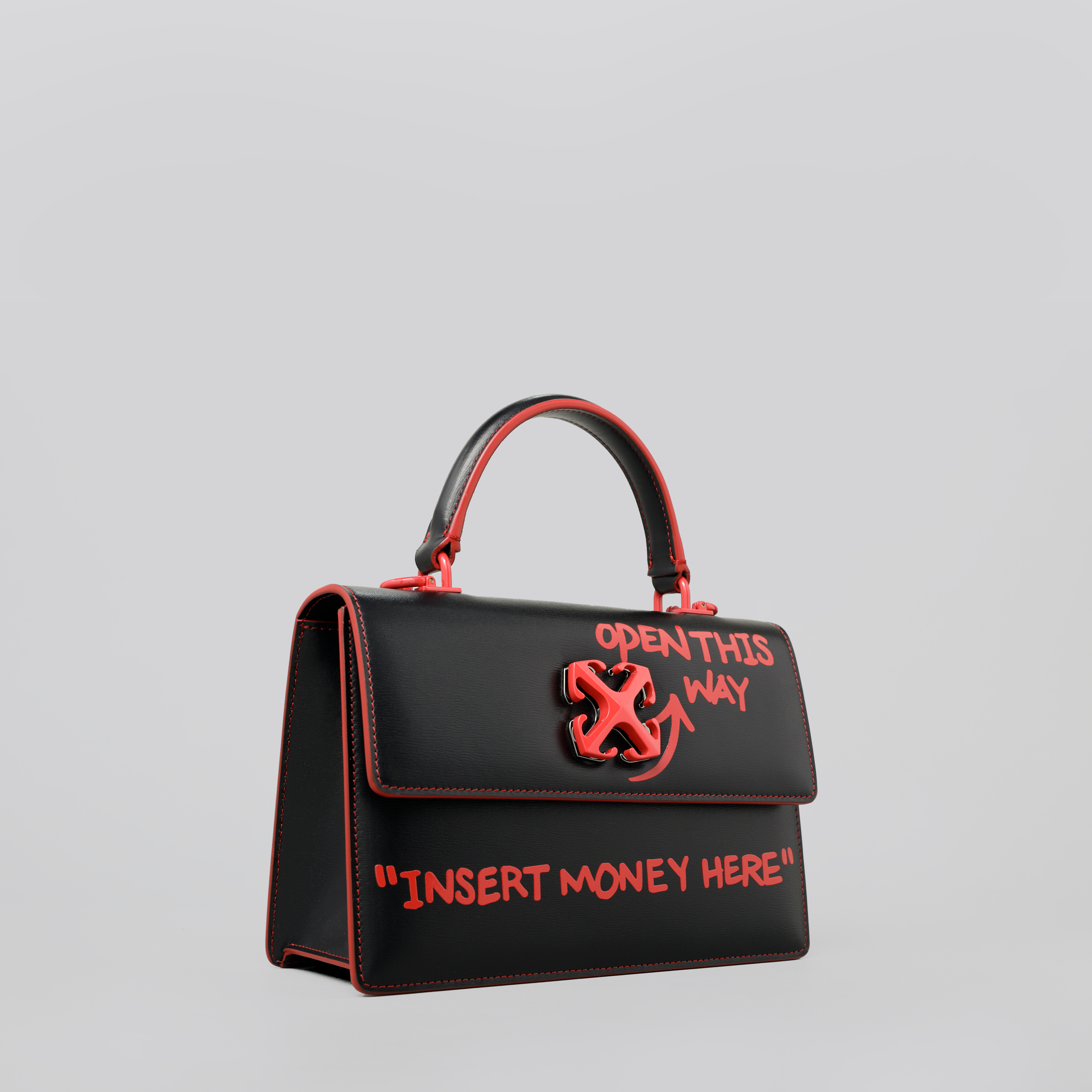 Cartera Negra Rojo Off-White Jitney 1.4 Top Handle