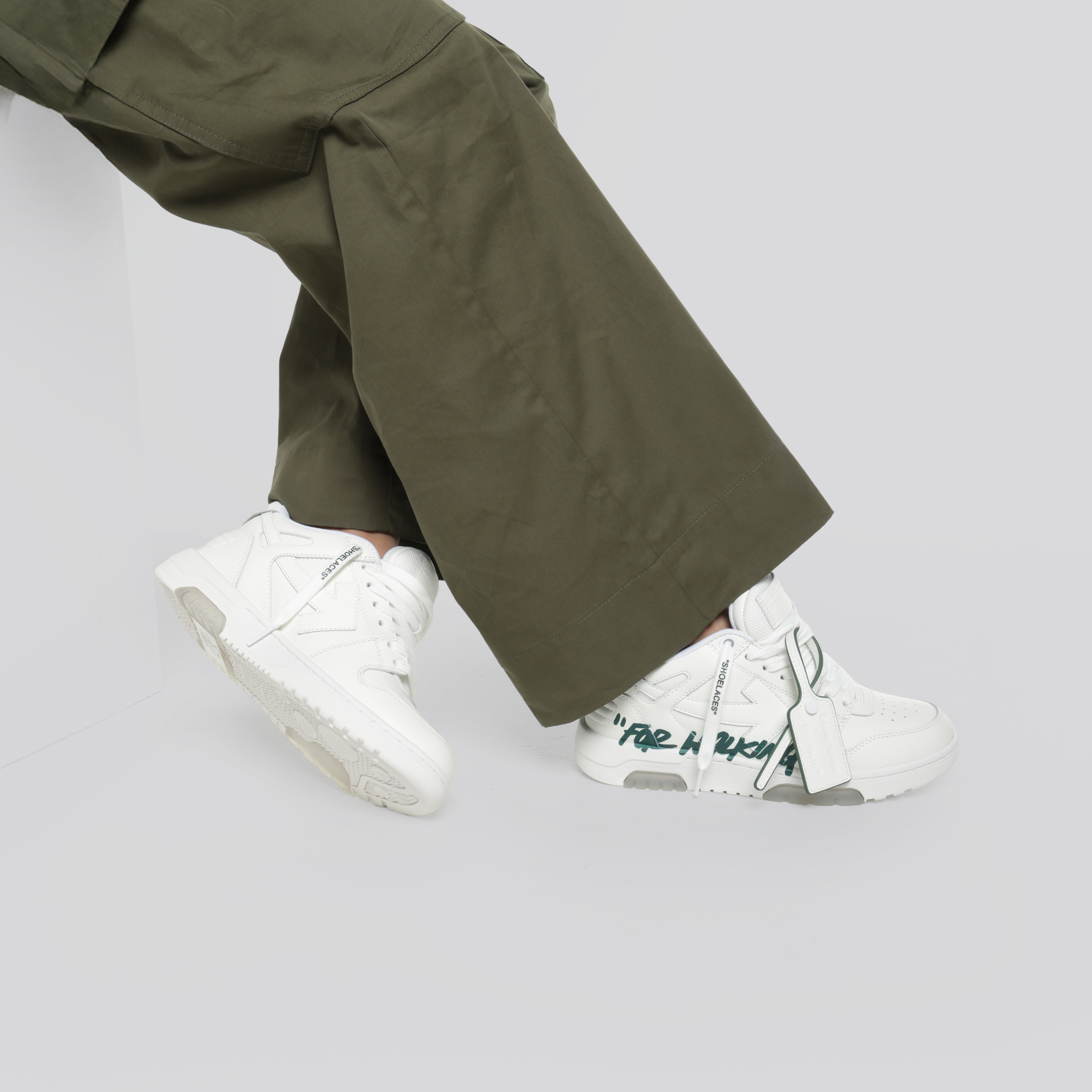 Sneakers Blancos Verde Off White OOO For Walking
