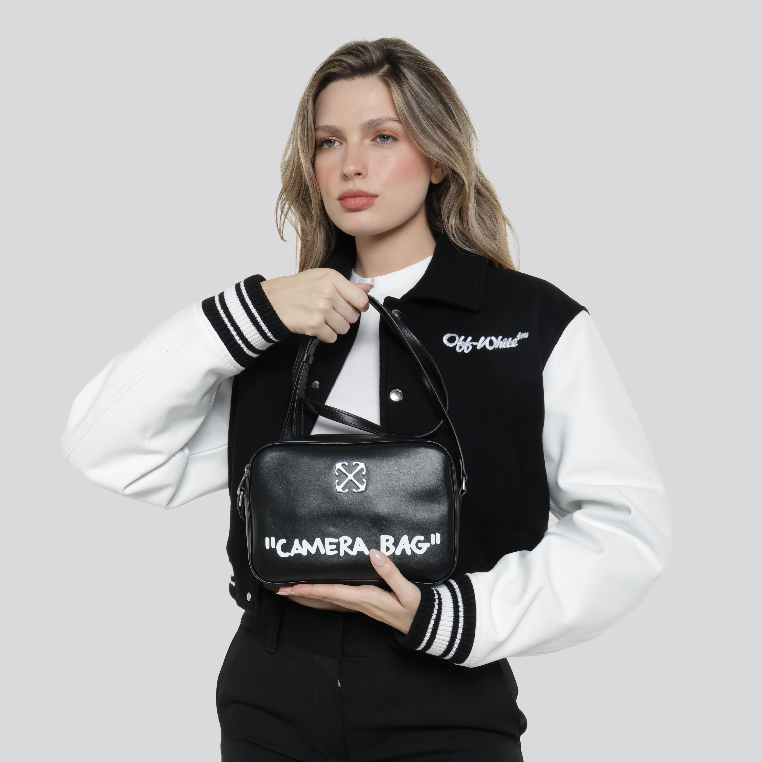 Bolso Negro Off-White Quote M Black - White