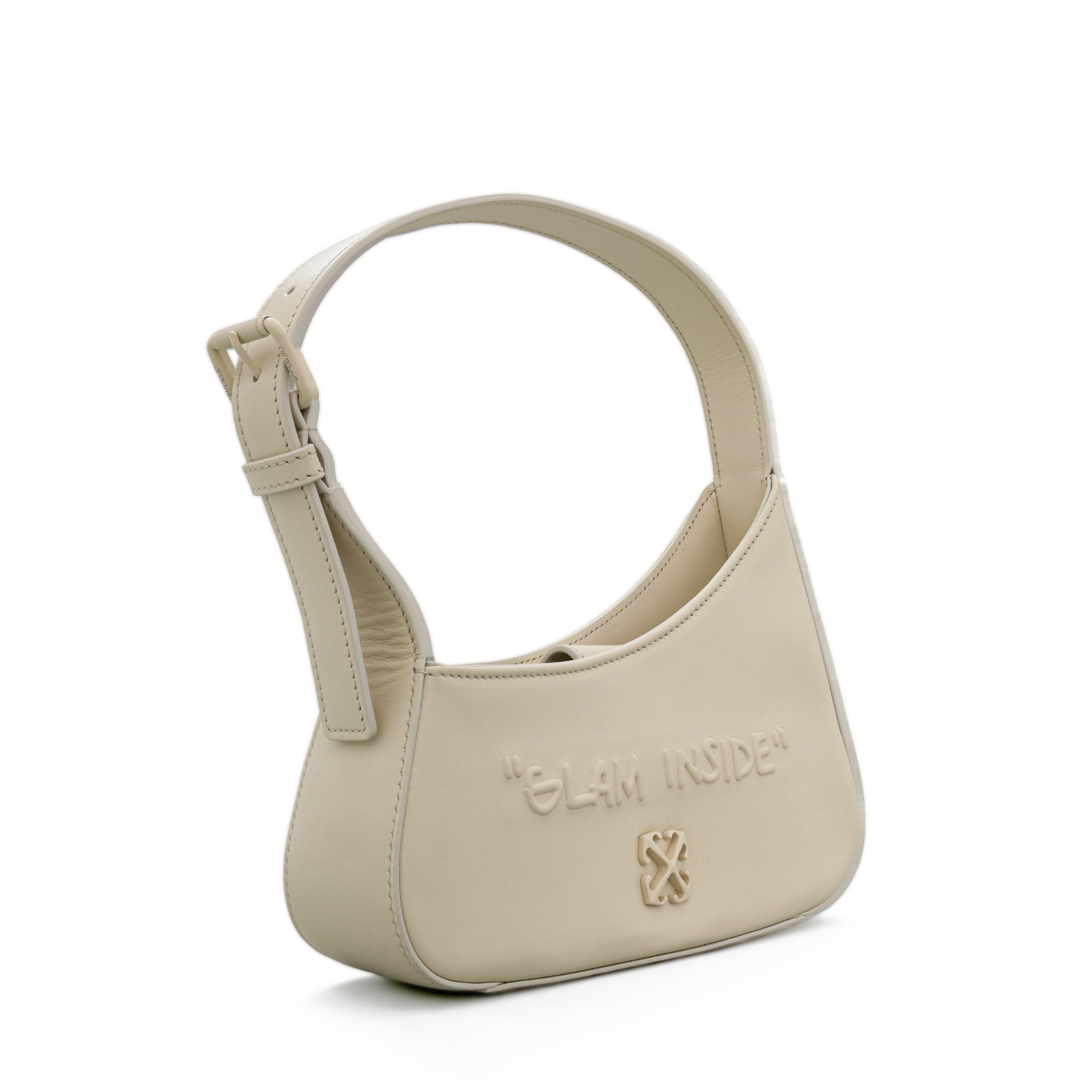 Cartera Beige Off-White Jitney Shoulder Quote 3D