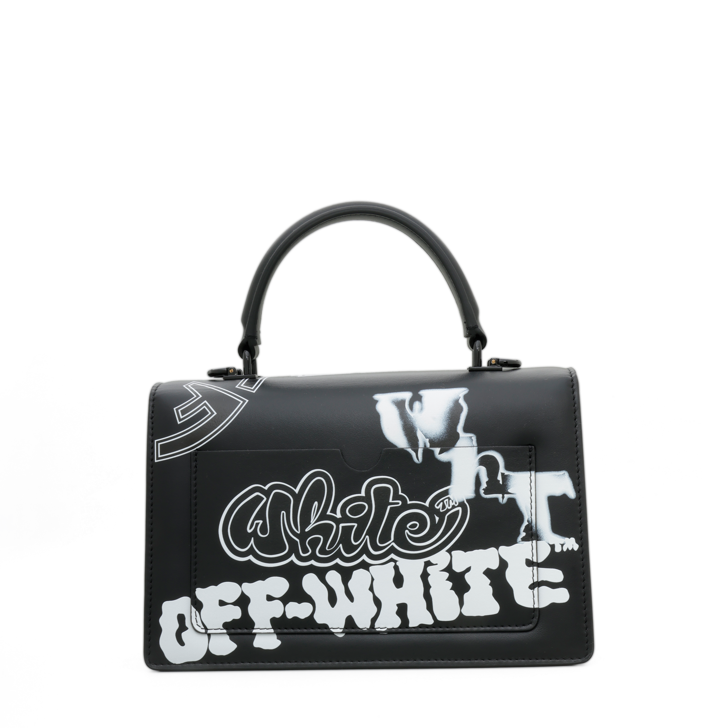 Cartera Negra Off-White Logo Black - White